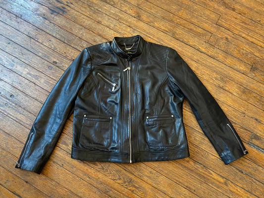 Bernardo Black Leather Moto Jacket