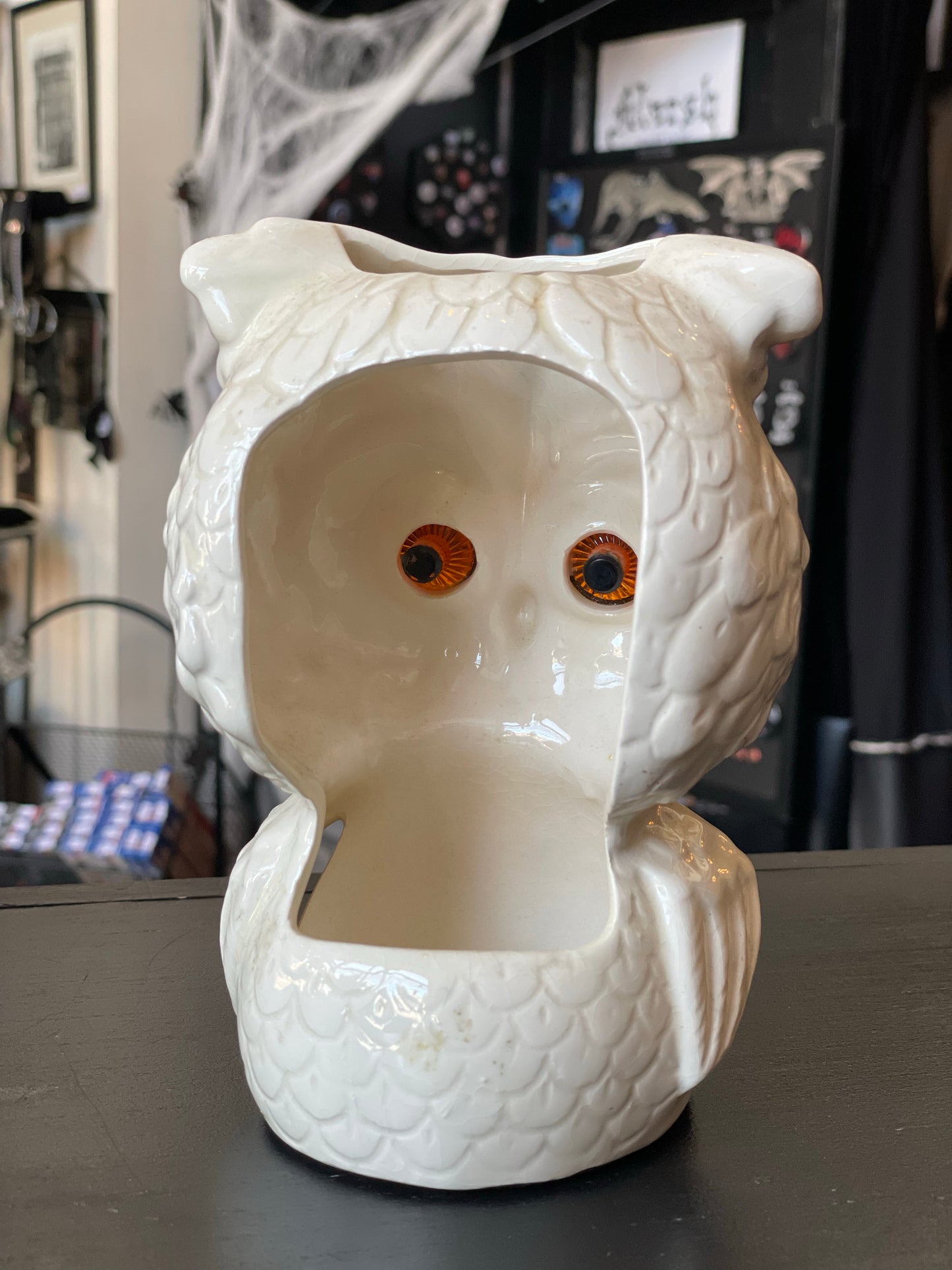 Vintage 70’s Style Porcelain Owl Candle Holder