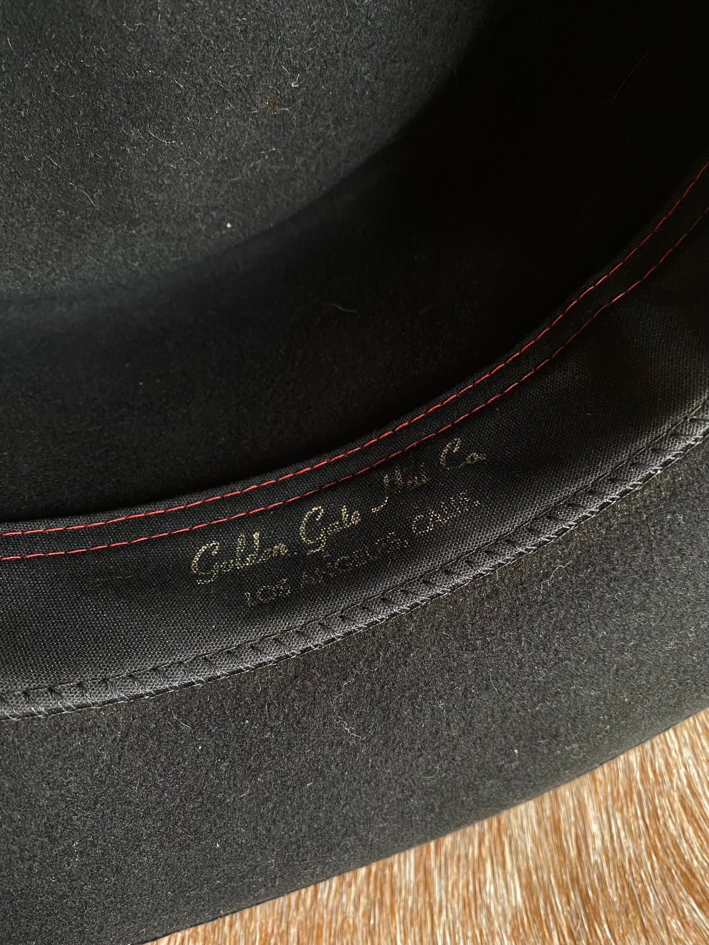 Vintage Black Felt Cowboy Hat w/ Leather Braided Hat Band