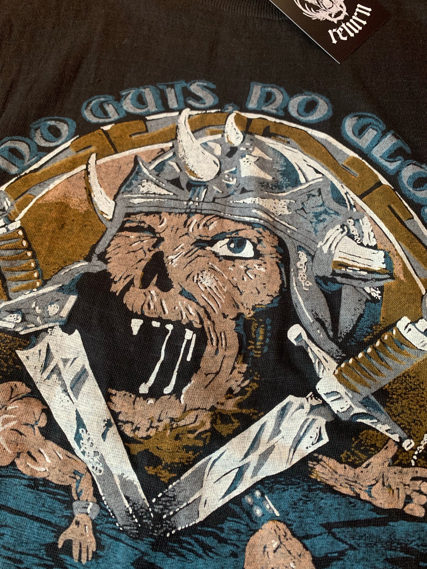 Vintage Deadstock Warrior Fantasy Art No Guts No Glory Muscle T-Shirt