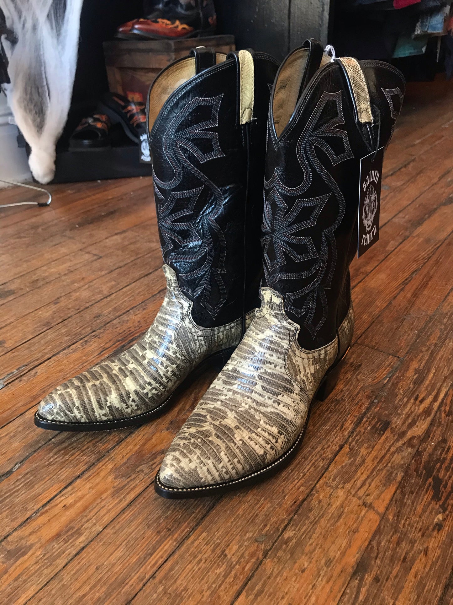 Vintage Dan Post Snakeskin Leather Cowboy Boots