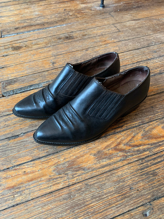 Zodiac Black Brown Leather Western Ankle Chelsea Boots