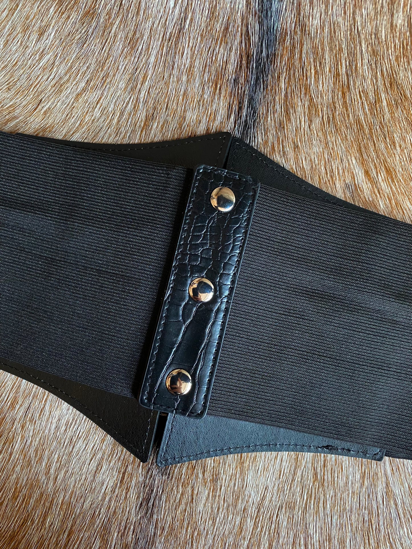 Faux Leather Snakeskin Lace Up Under-bust Belt
