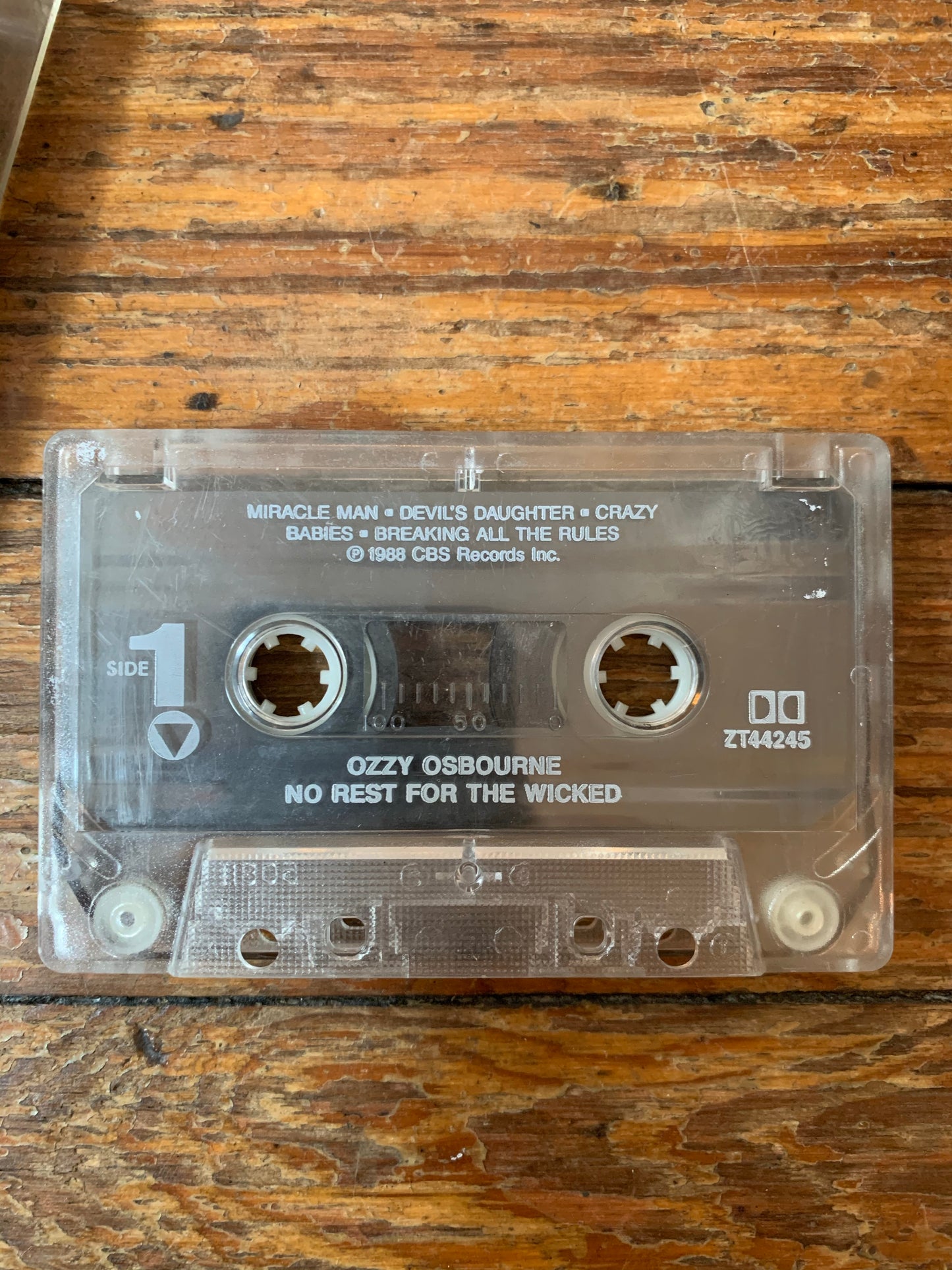 1988 Ozzy Osbourne No Rest For The Wicked Cassette Tape