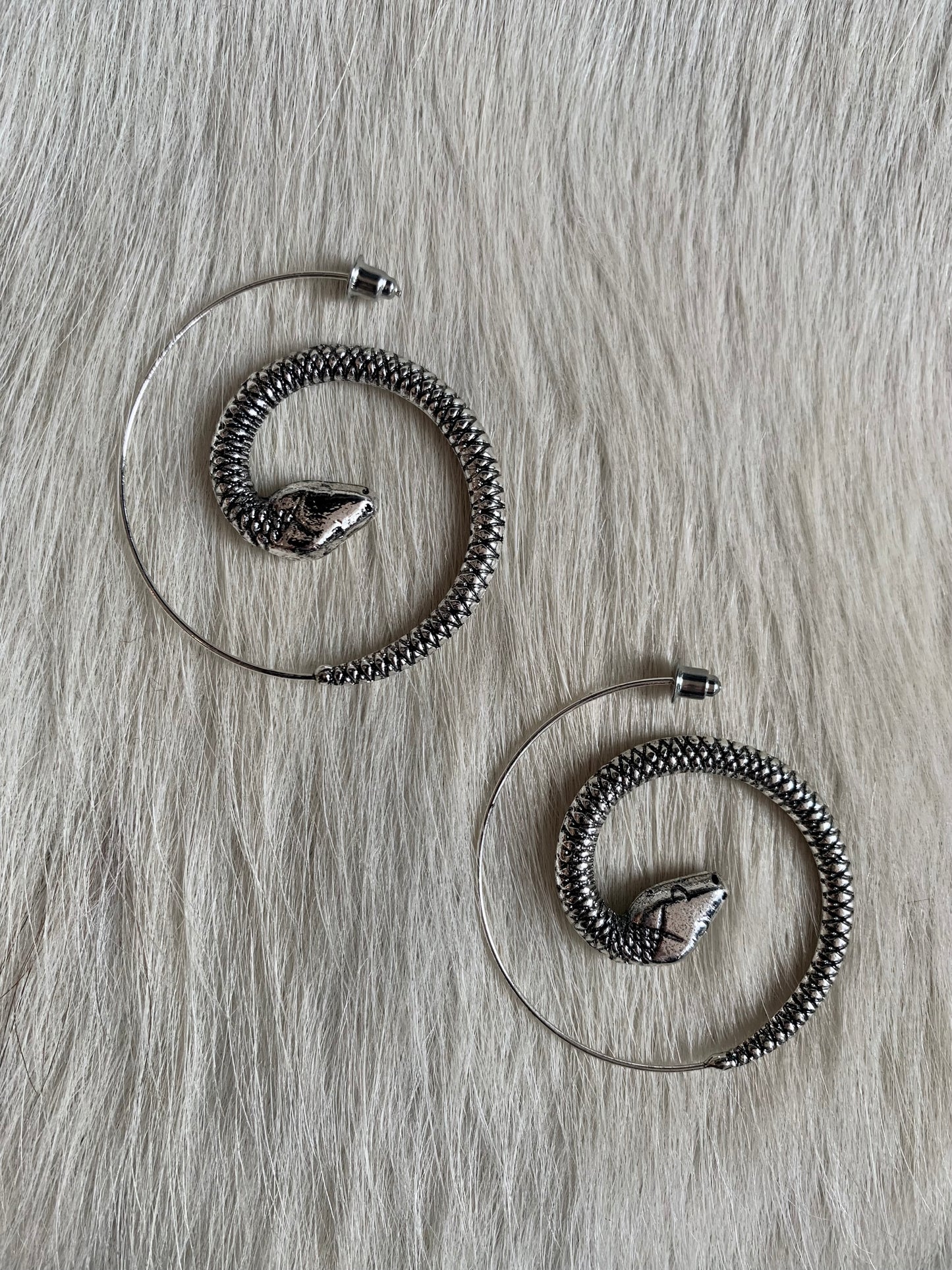 Spiral Snake Hoop Earrings