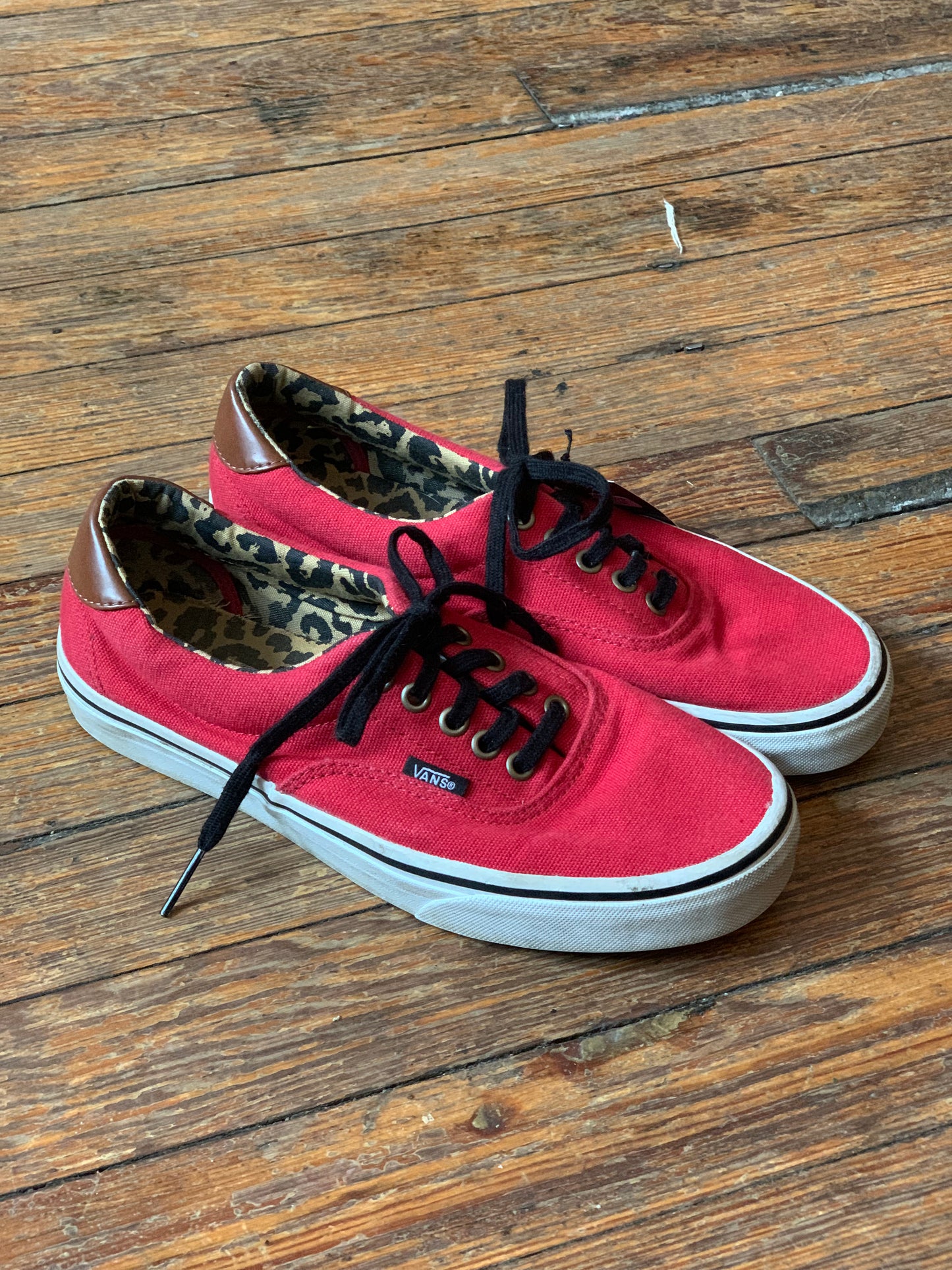 Vans Era 59 Red And Leopard Print Sneakers