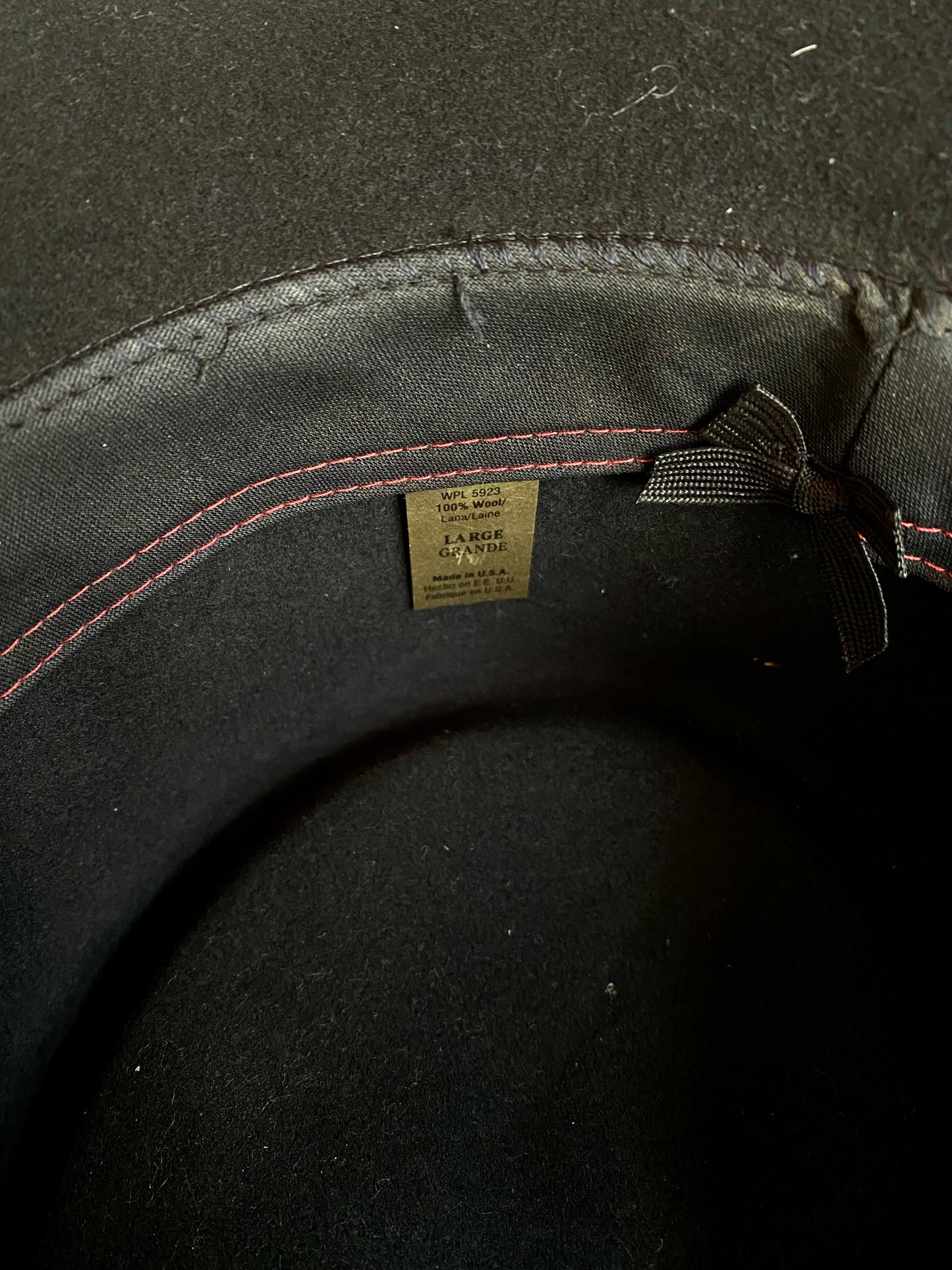 Vintage Black Felt Cowboy Hat w/ Leather Braided Hat Band