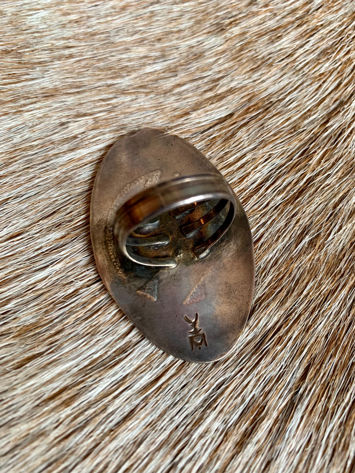 Vintage Indigenous Sterling Silver Shield Ring
