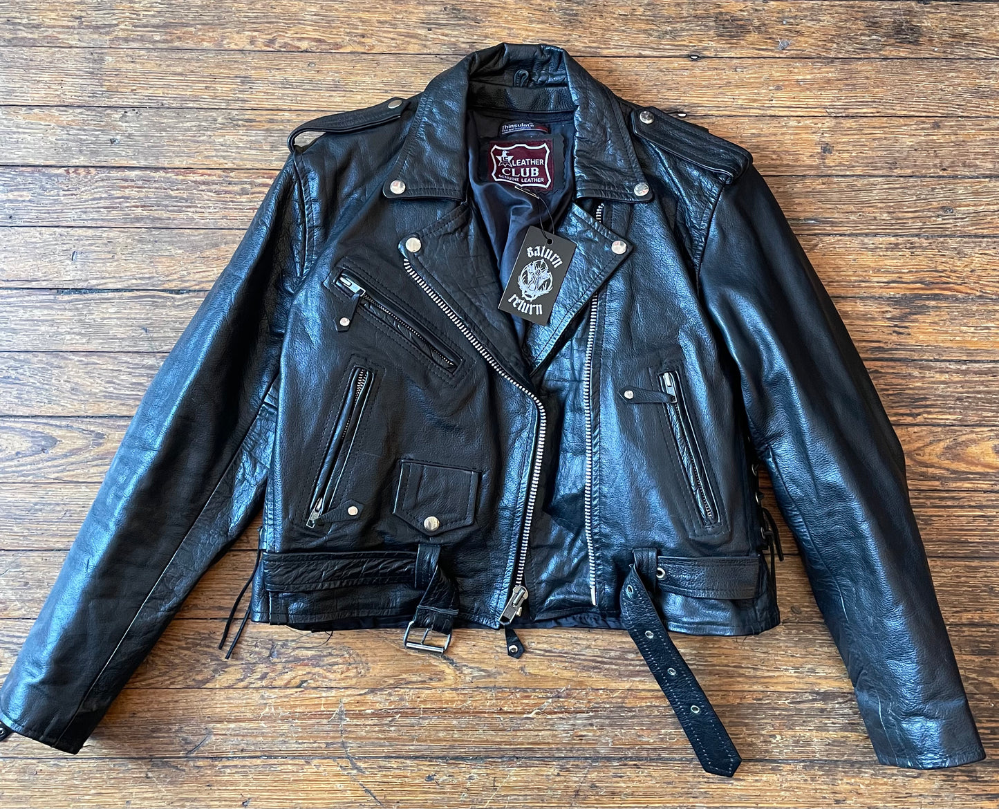 Vintage Leather Club Classic Motorcycle Jacket