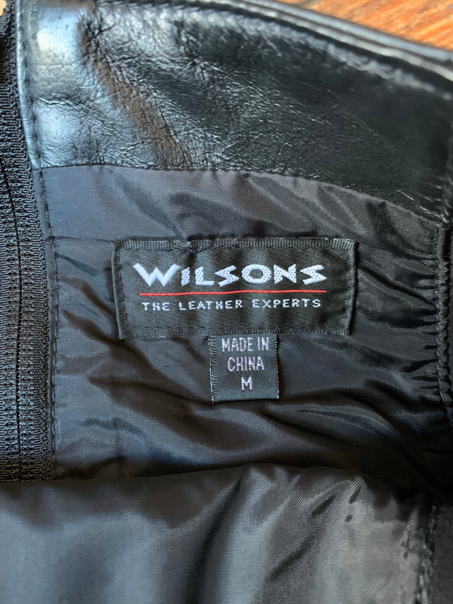 Wilson’s Black Leather Panel Mini Skirt