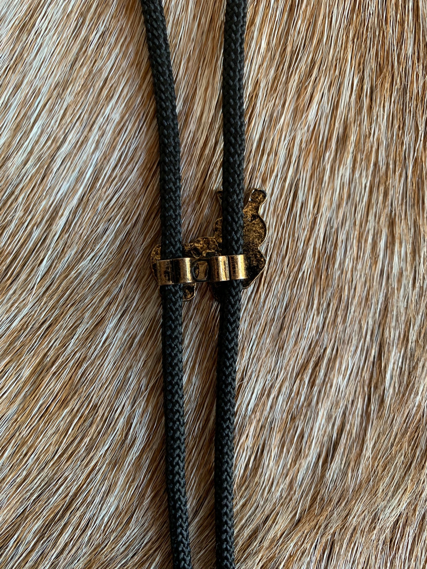 Vintage Gold Saddle Bolo Tie