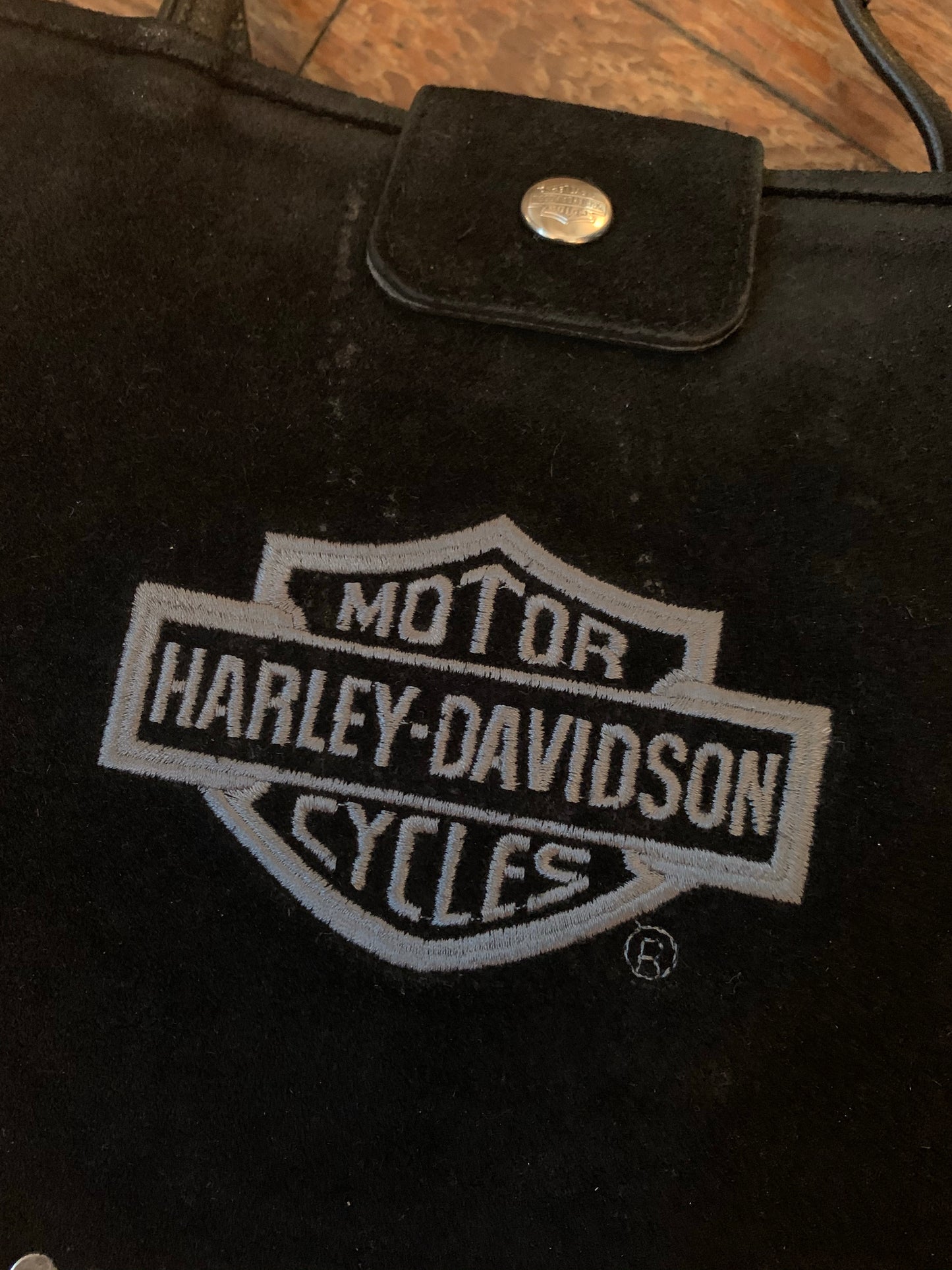 Harley-Davidson Black Suede Studded Shoulder Bag