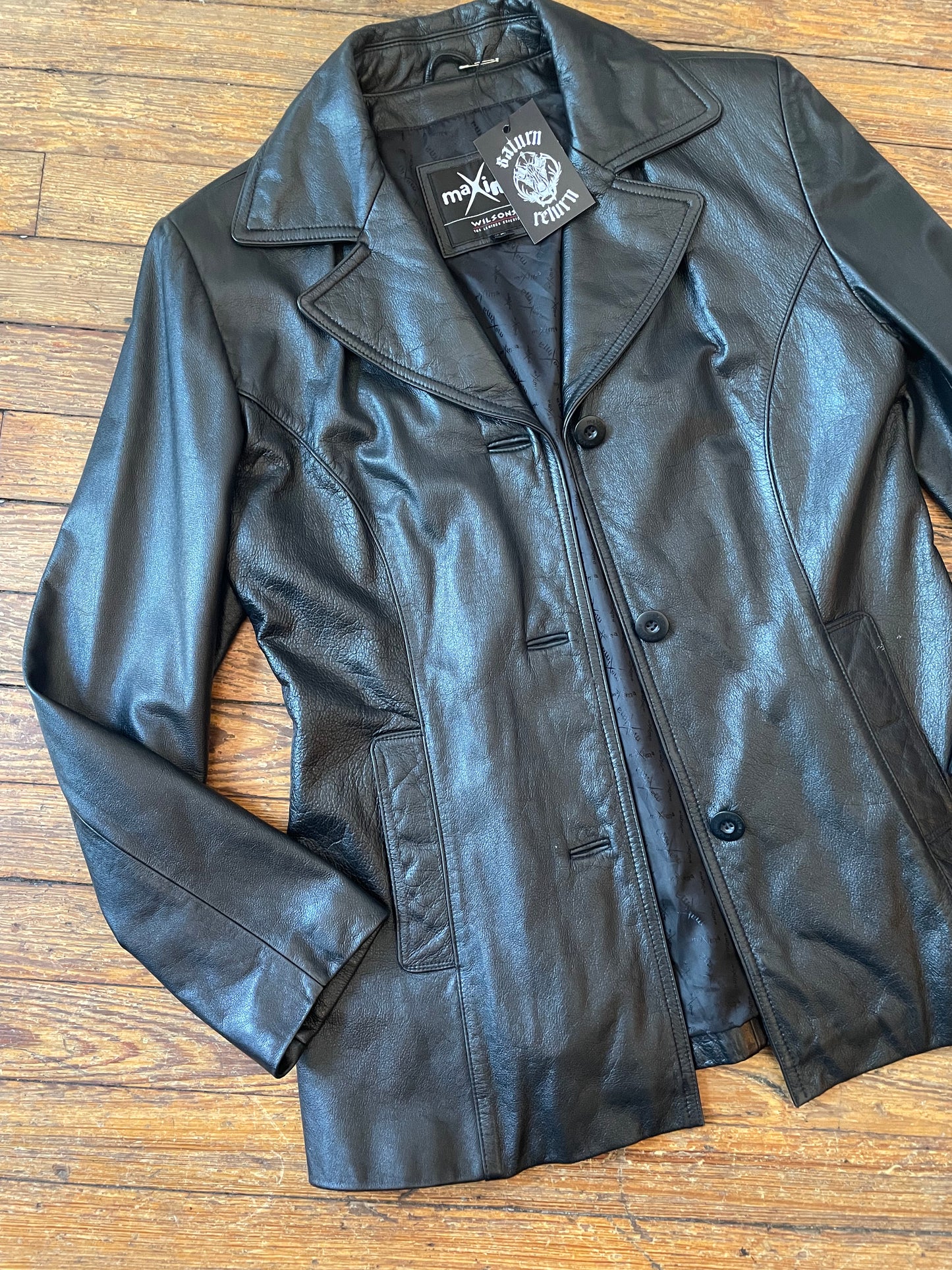 Y2K Wilson’s Maxima Soft Black Leather Mid-Length Jacket