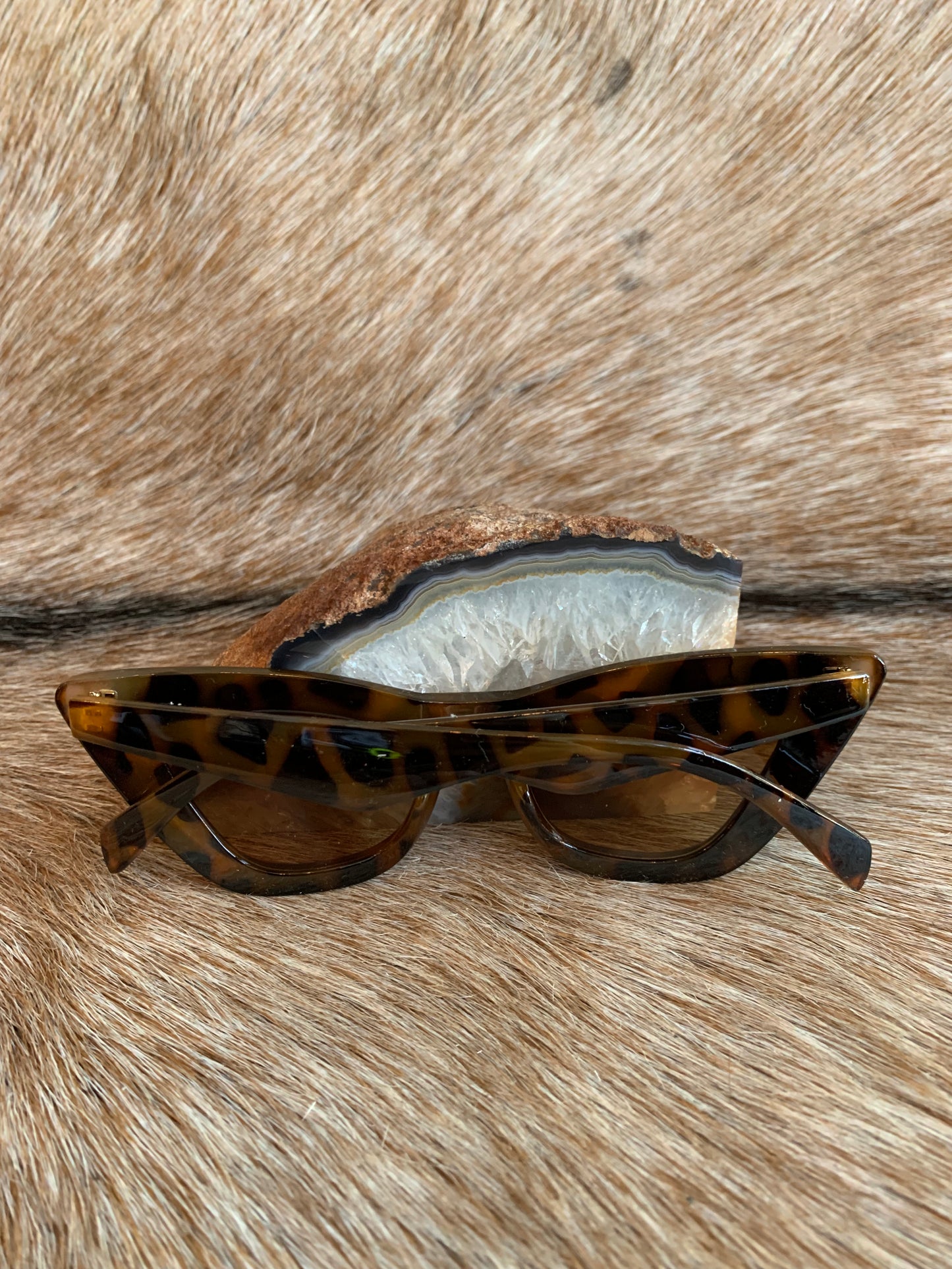 Tortoise Shell Yellow Lens Cat Eye Sunglasses