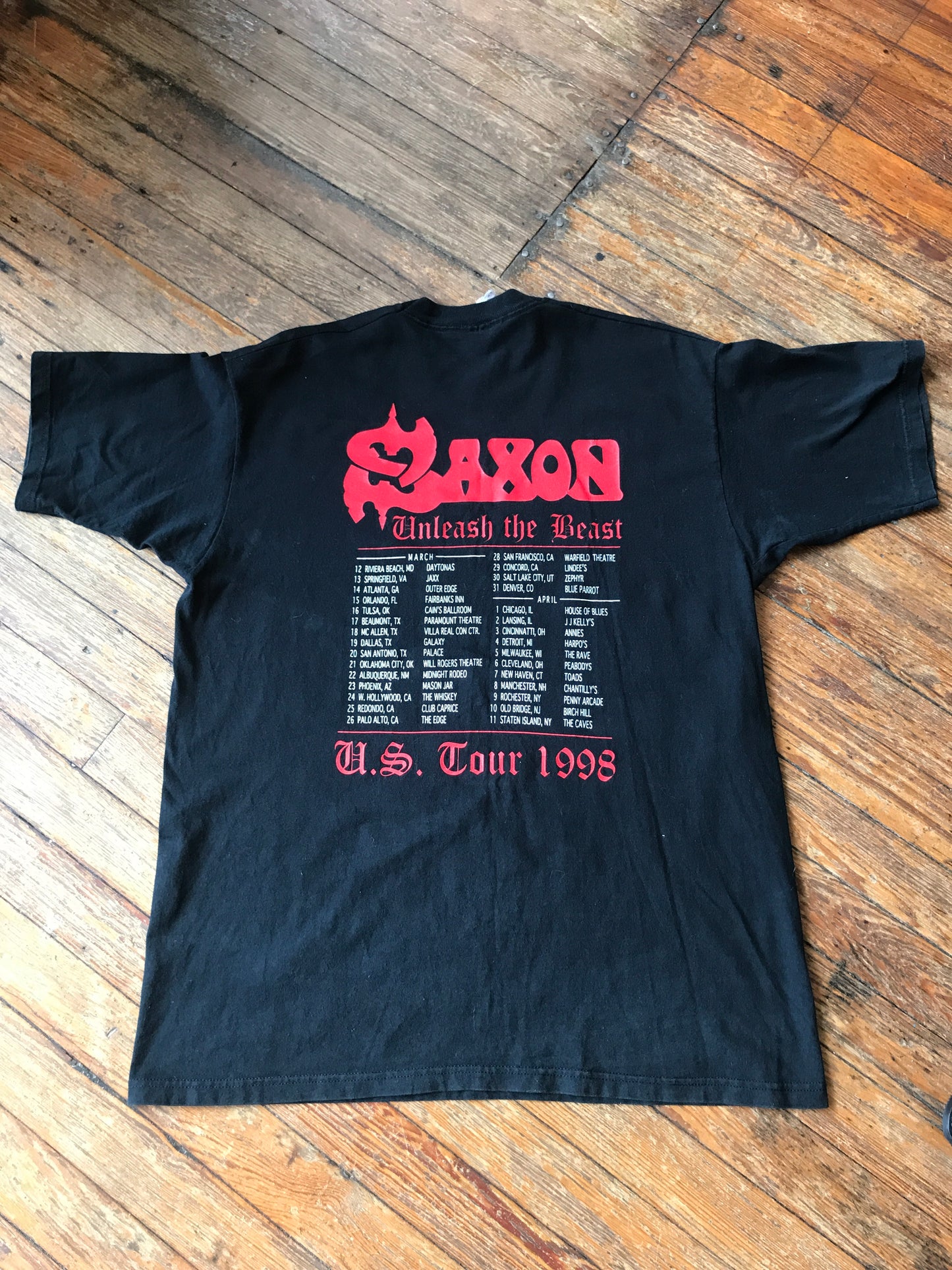 1998 Saxon Release the Beast Tee