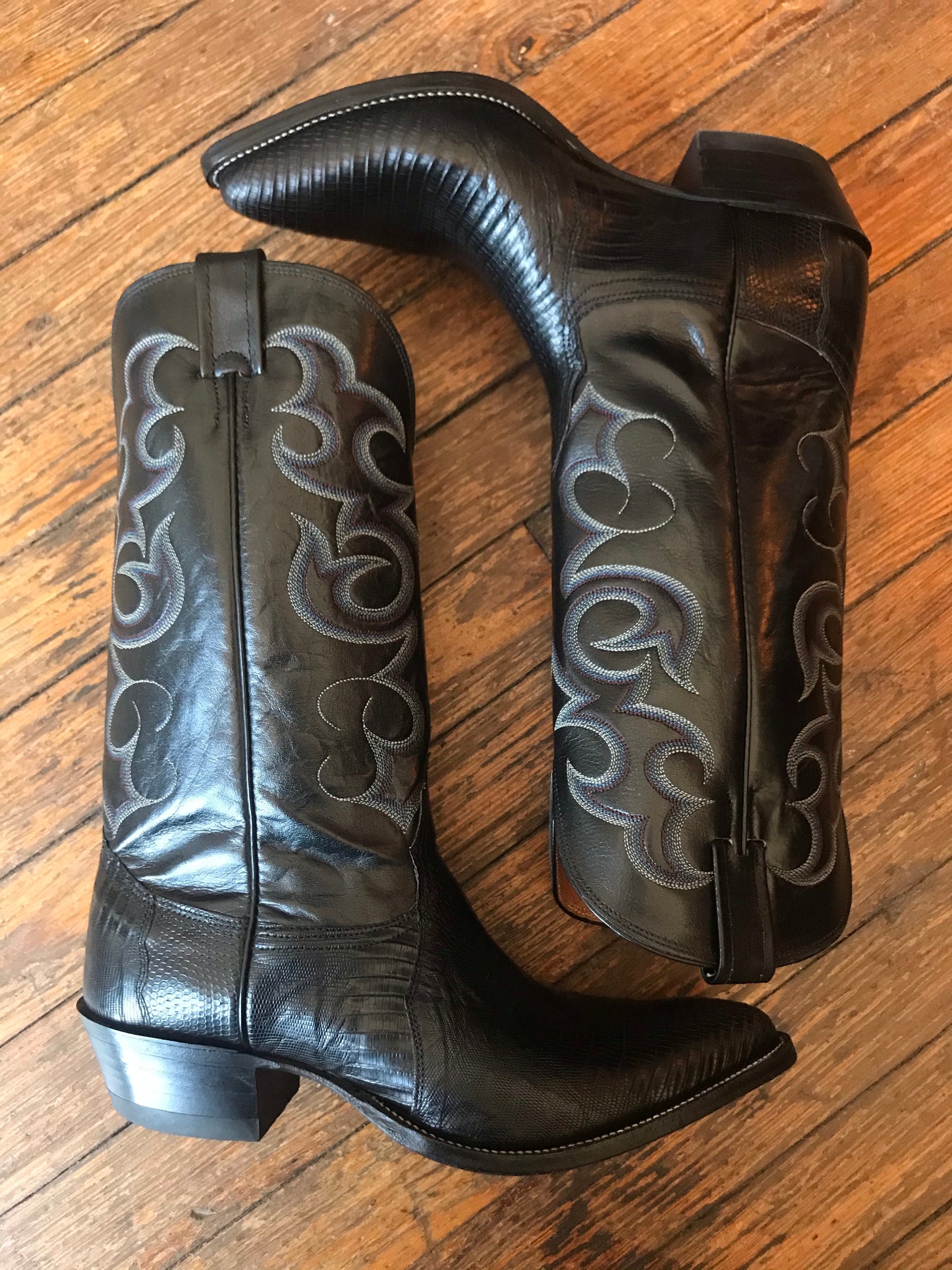 Vintage Nocona Leather Lizard Cowboy Boots