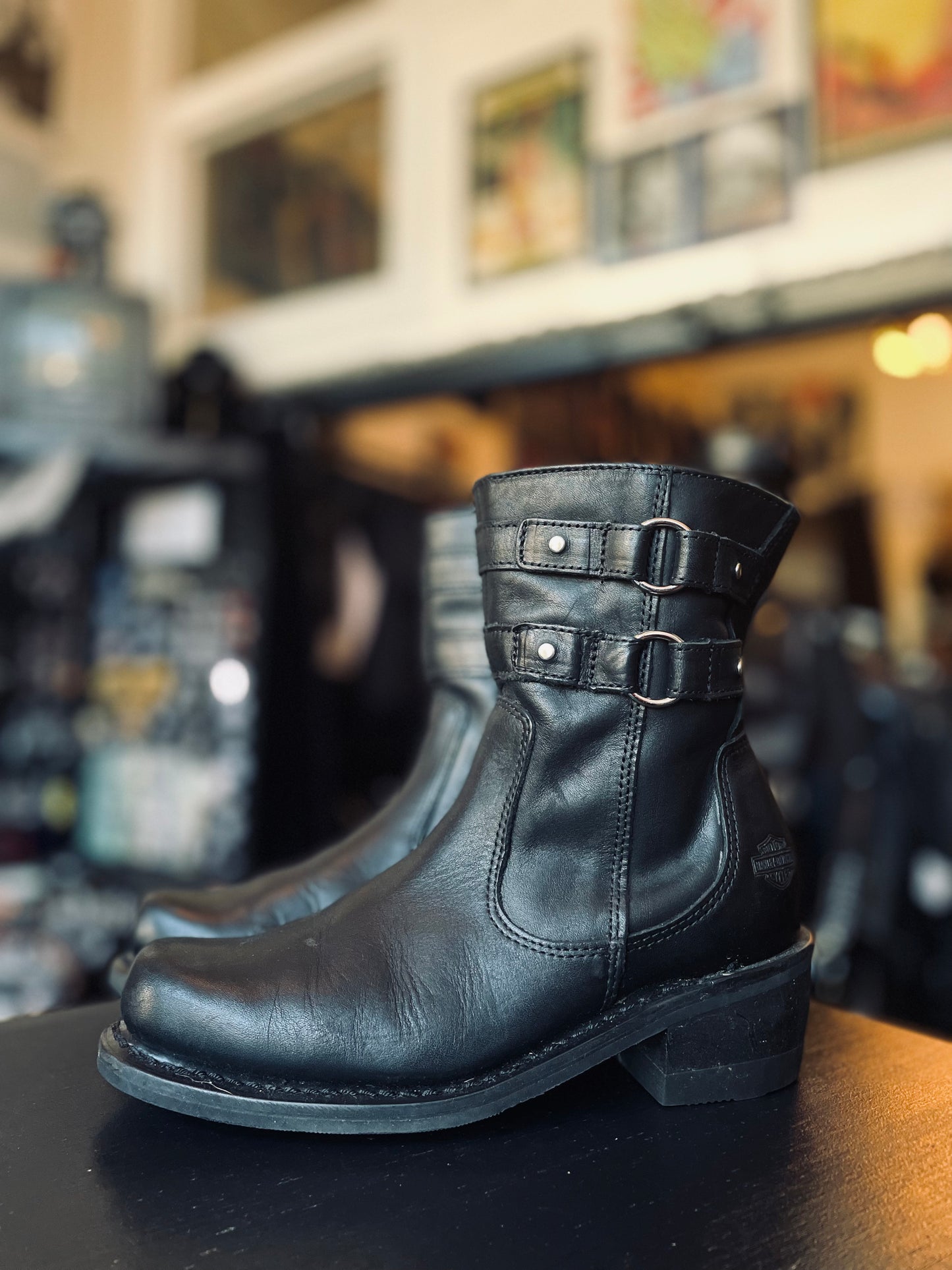 Harley-Davidson Double O-Ring Moto Ankle Boots