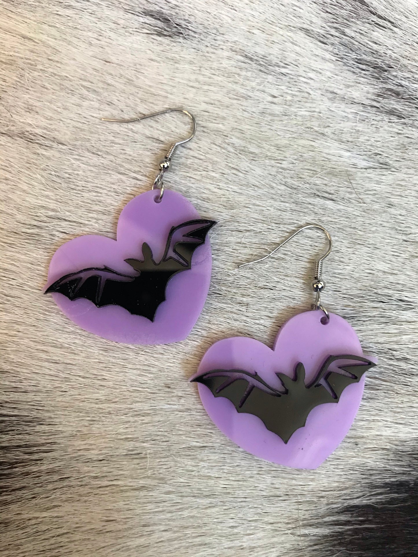 Heart n Bat Earrings