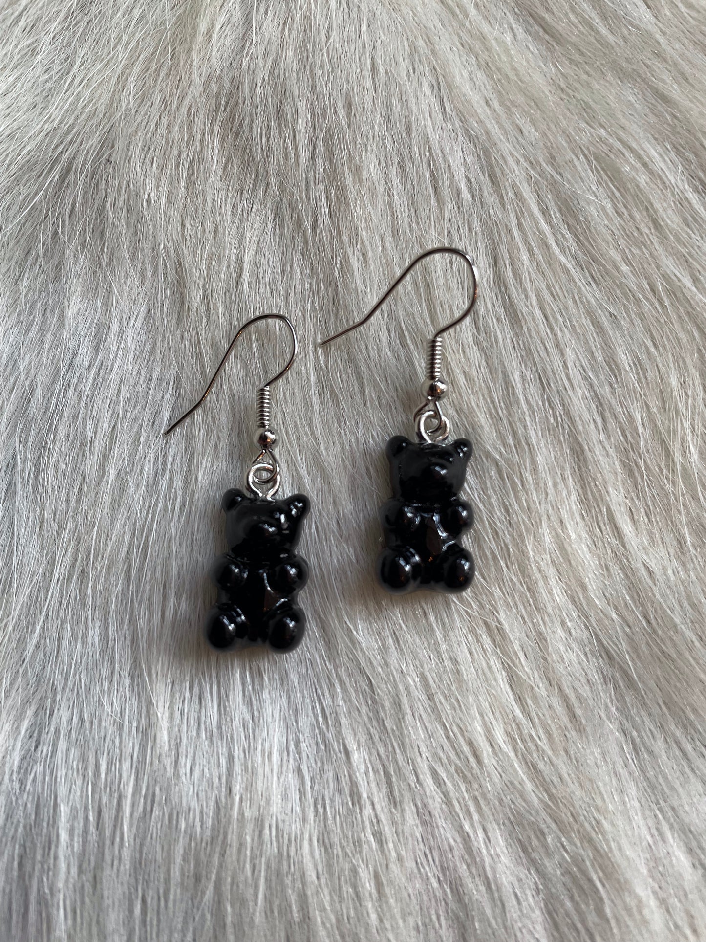 Black Teddybear Earrings