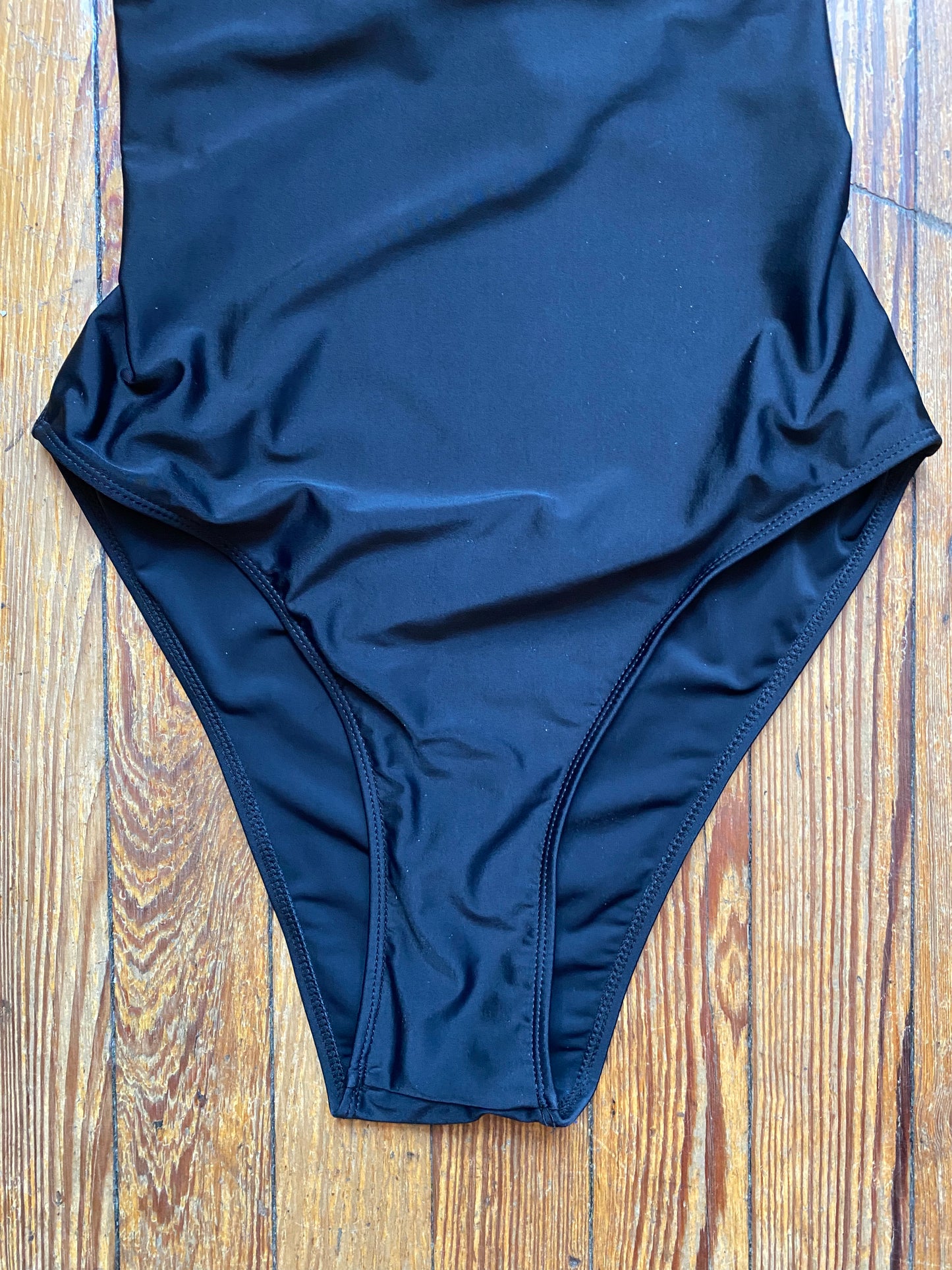 Black 80’s Style High Cut One Piece