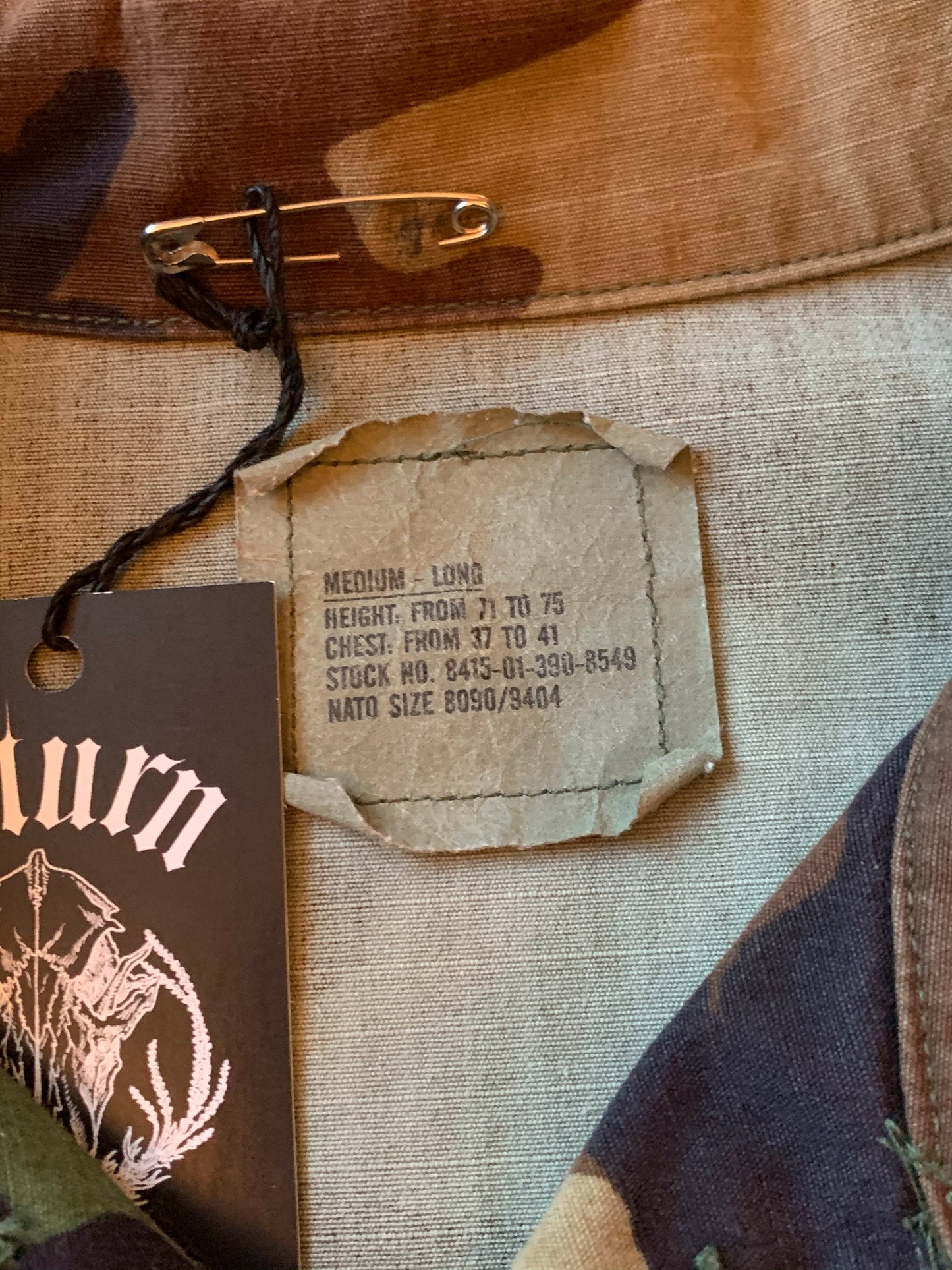 Vintage Military Camo Field Jacket w/ Harley-Davidson Patch