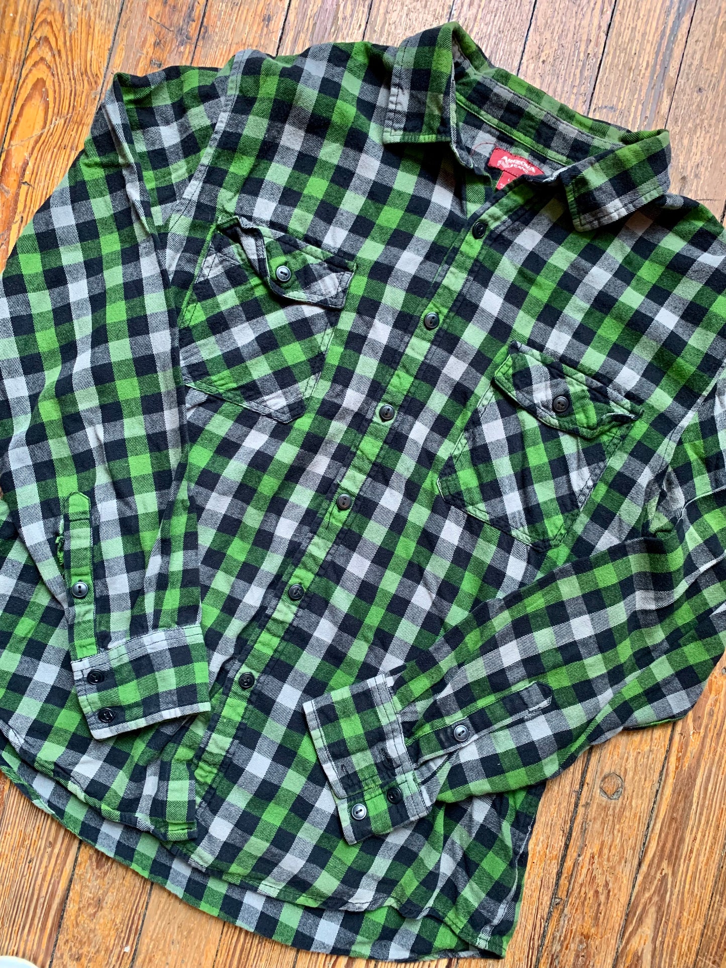 Green & Grey Long Sleeve Flannel