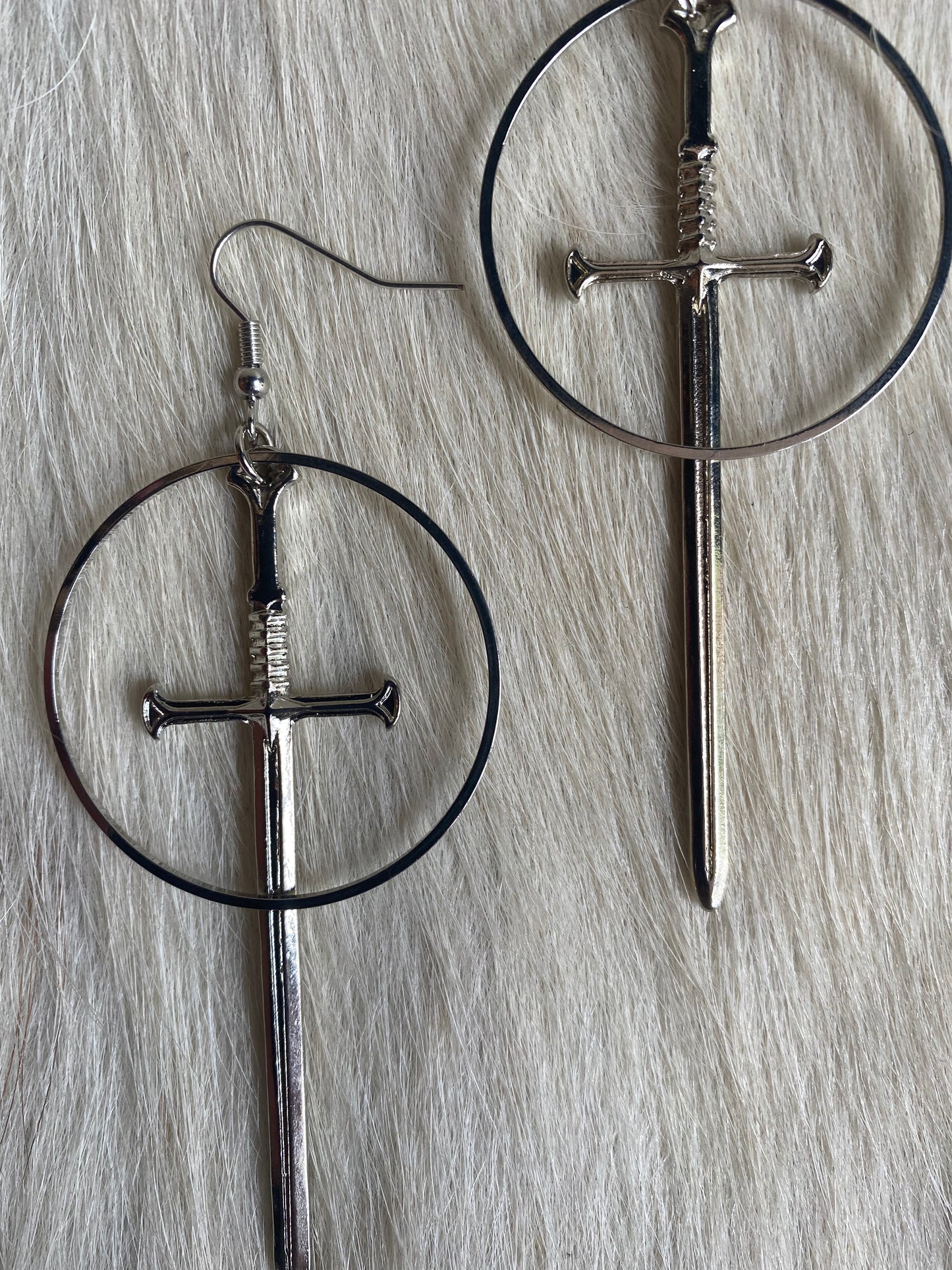 Hoop & Long Sword ⚔️ Earrings