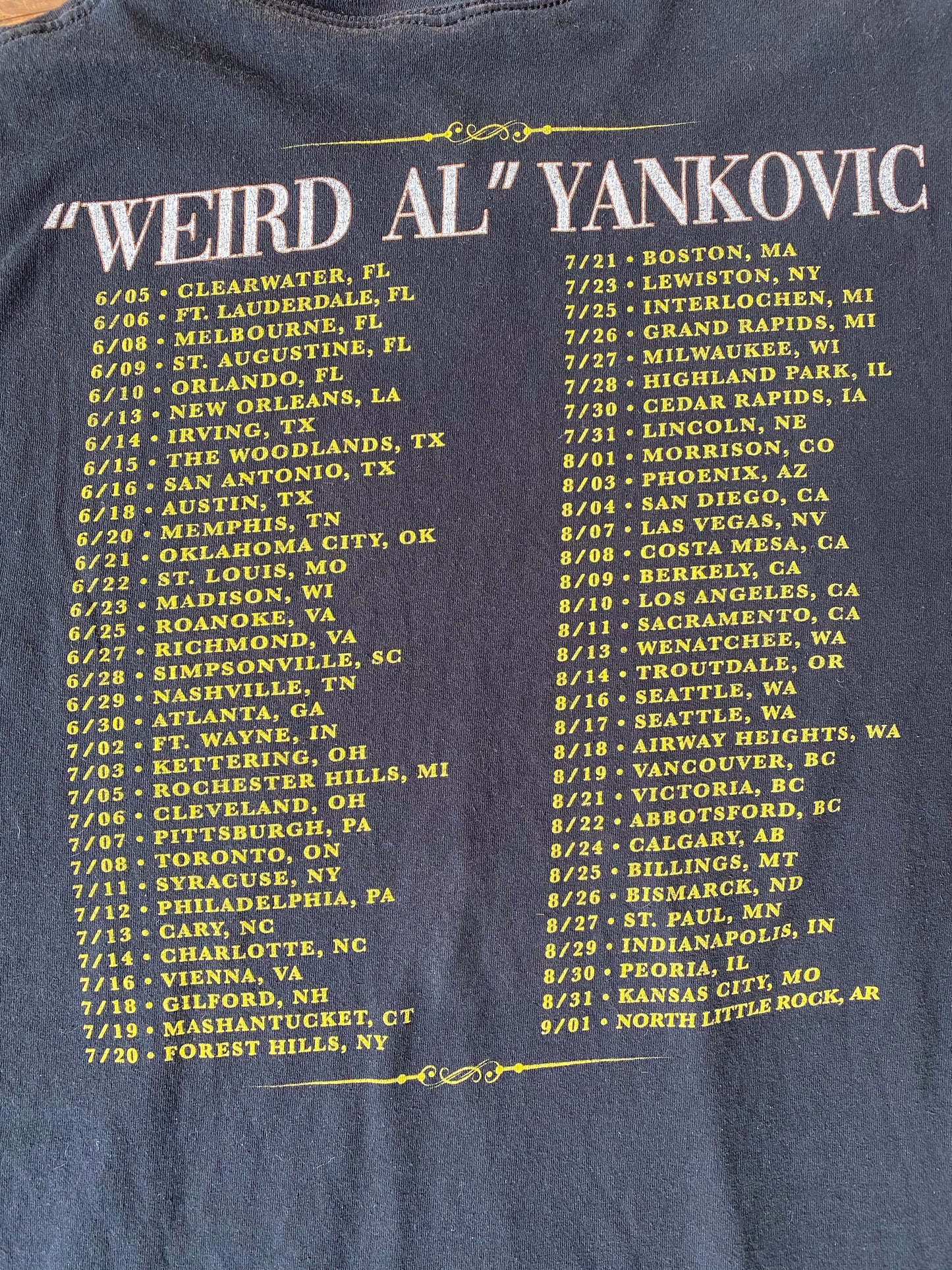 2019 Weird Al Yankovic Strings Attached Tour Tee