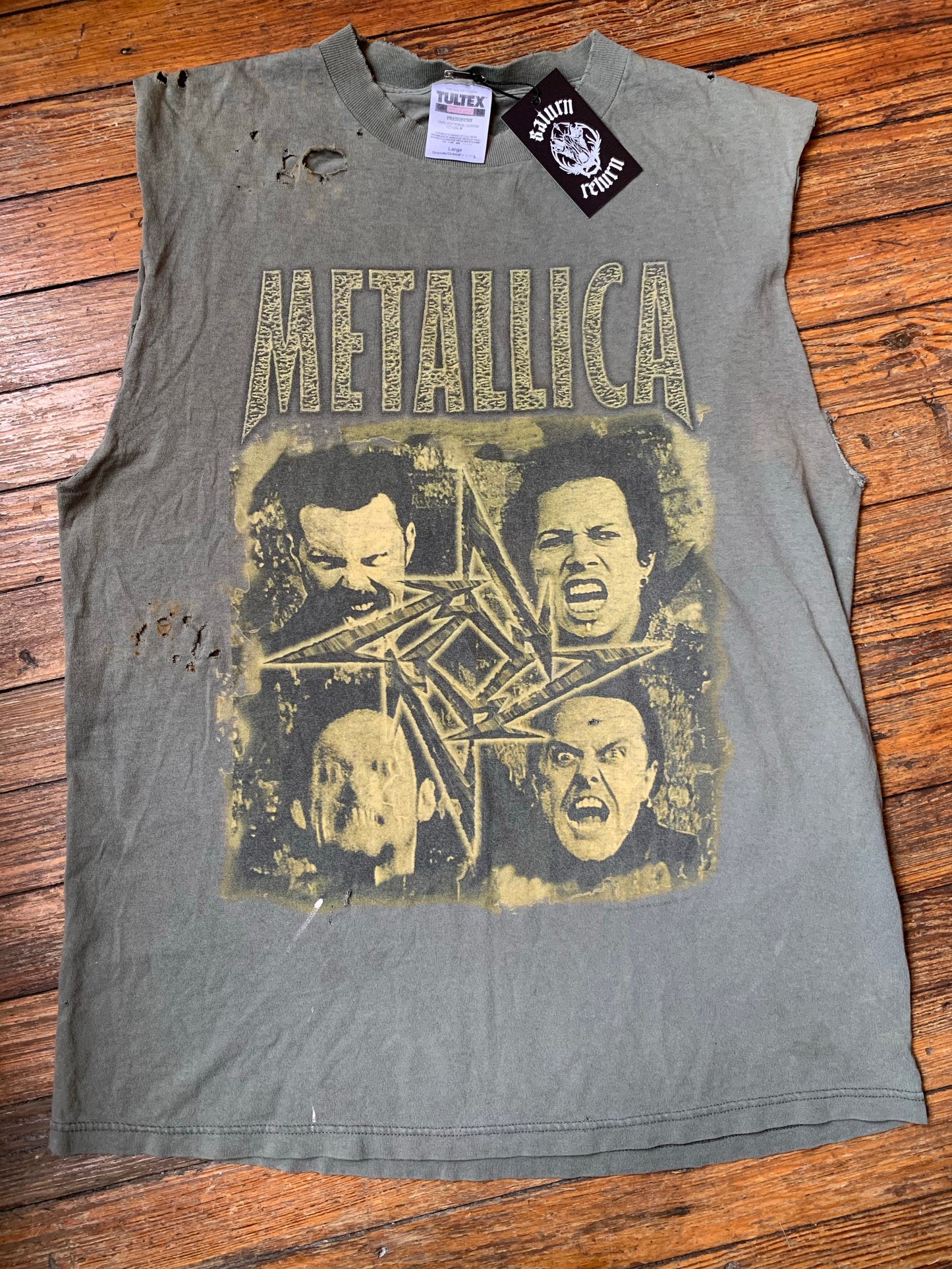 Vintage Metallica ‘96/‘97 Olive Green Poor Touring Me Tour Sleeveless T-Shirt