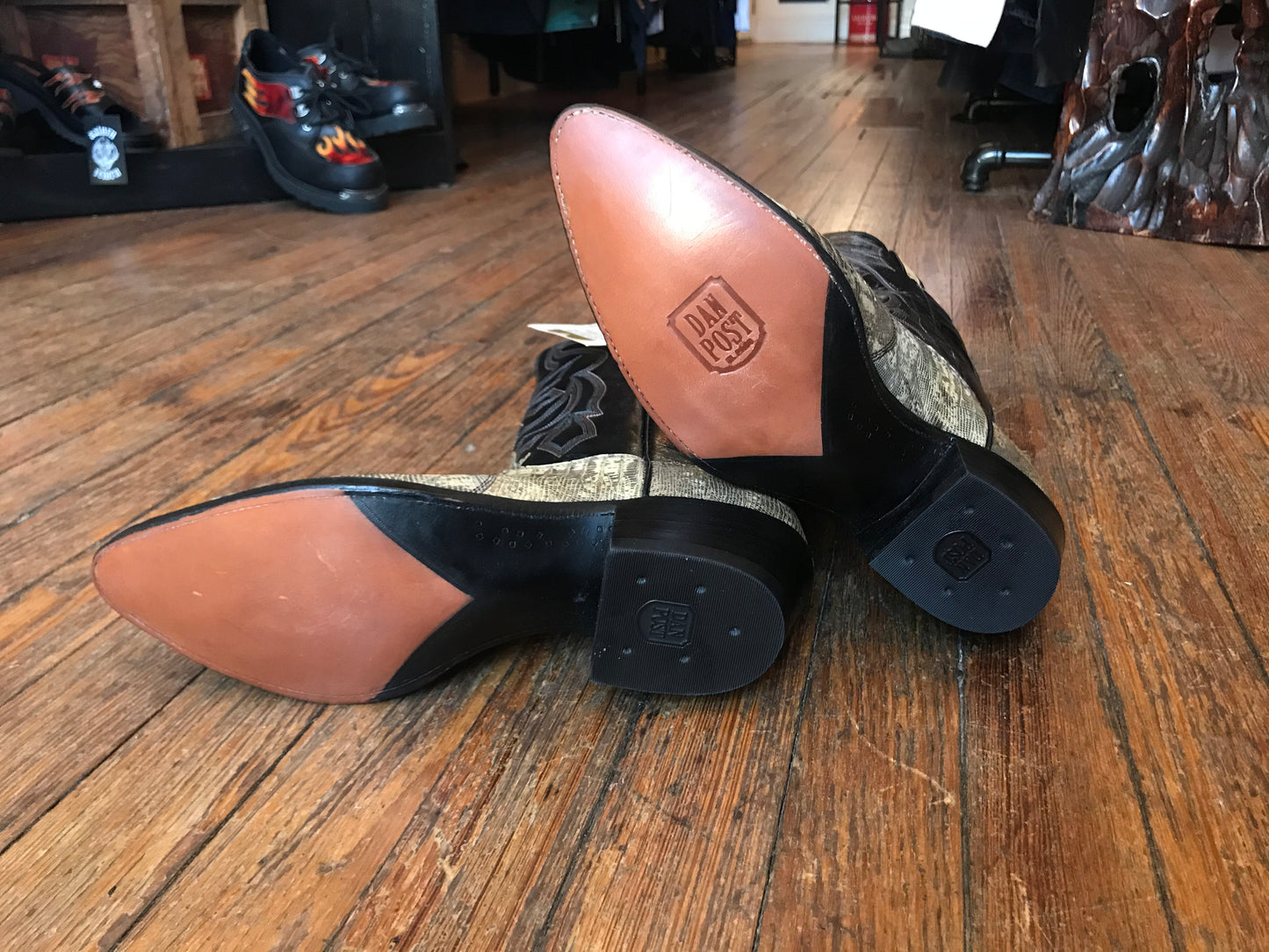 Vintage Dan Post Snakeskin Leather Cowboy Boots