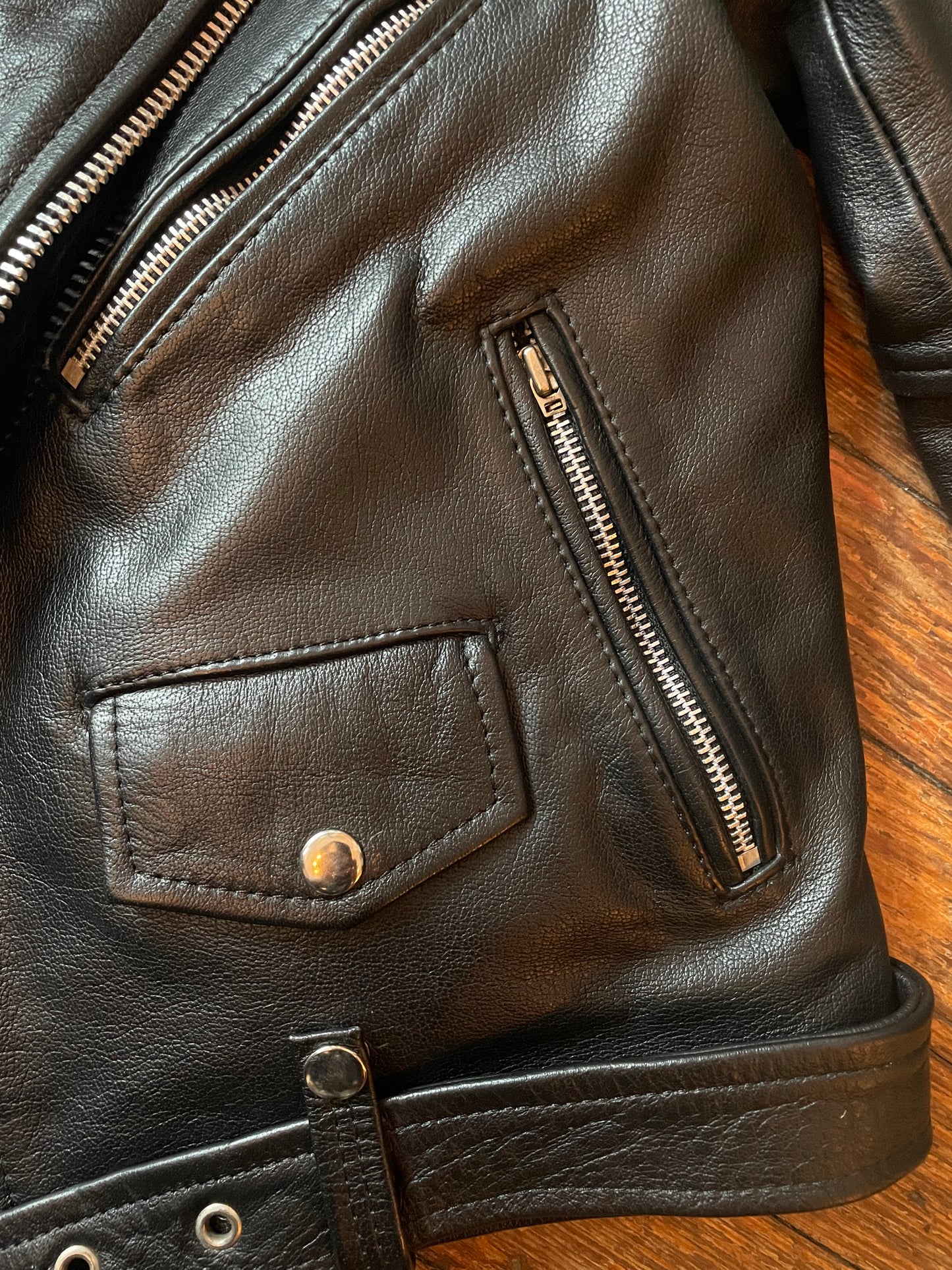 Straight To Hell Black Leather Commando Moto Jacket
