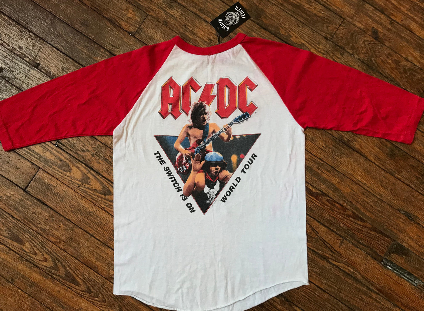 Vintage AC⚡️DC 1983 The Switch Is On Tour Raglan T-Shirt