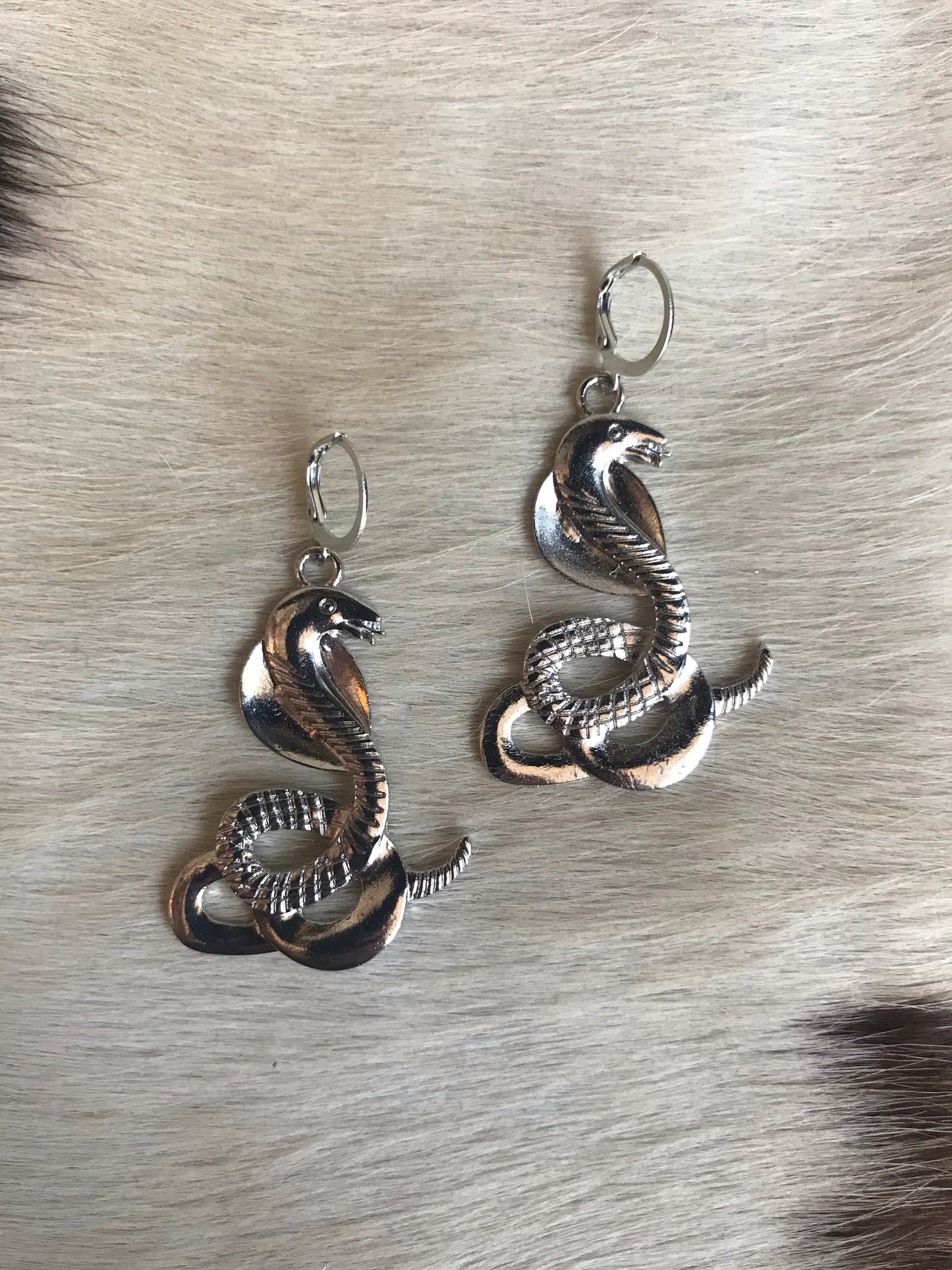 Silver Cobra Earrings