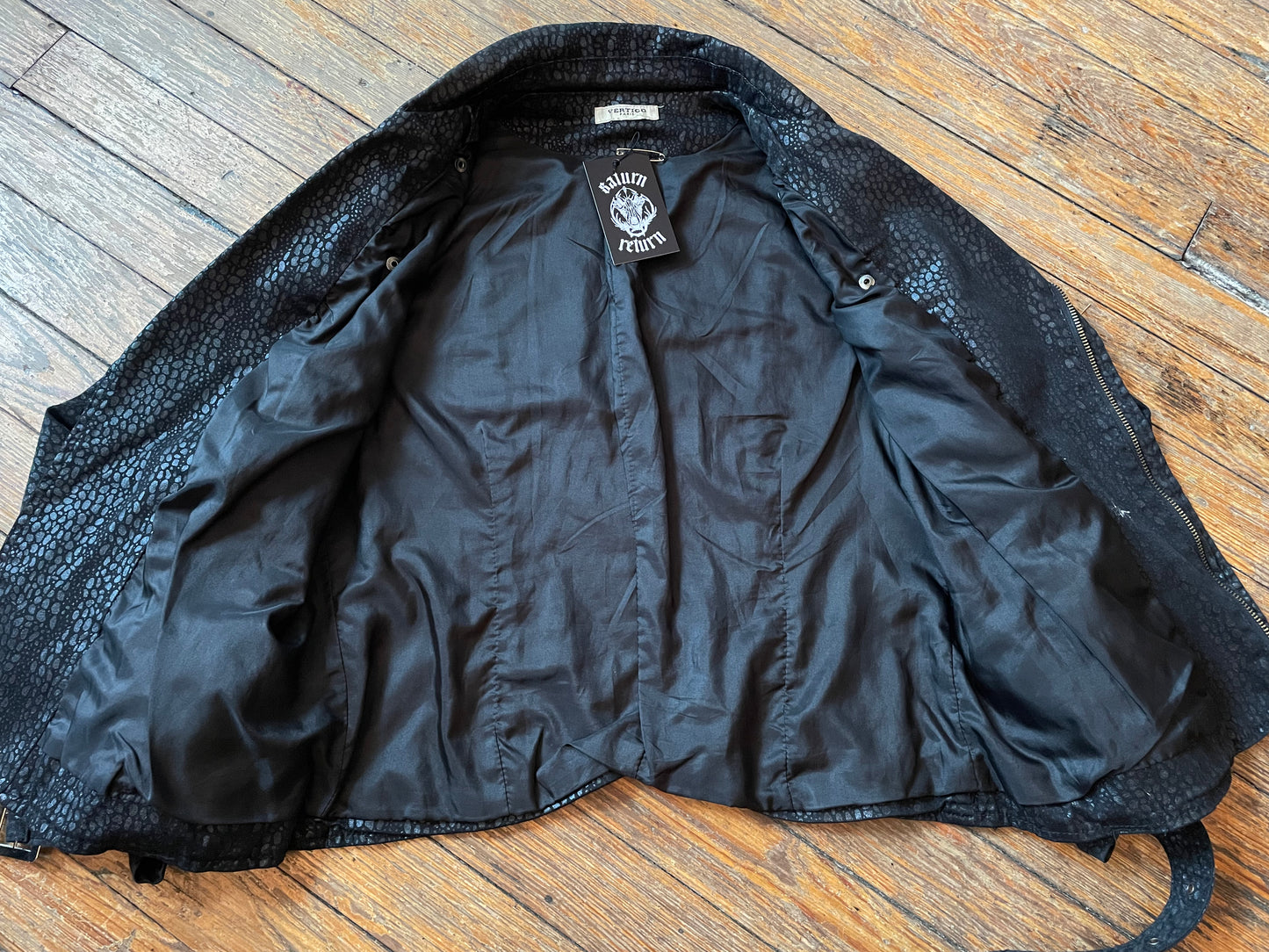 Black Animal Print Motorcycle Jacket