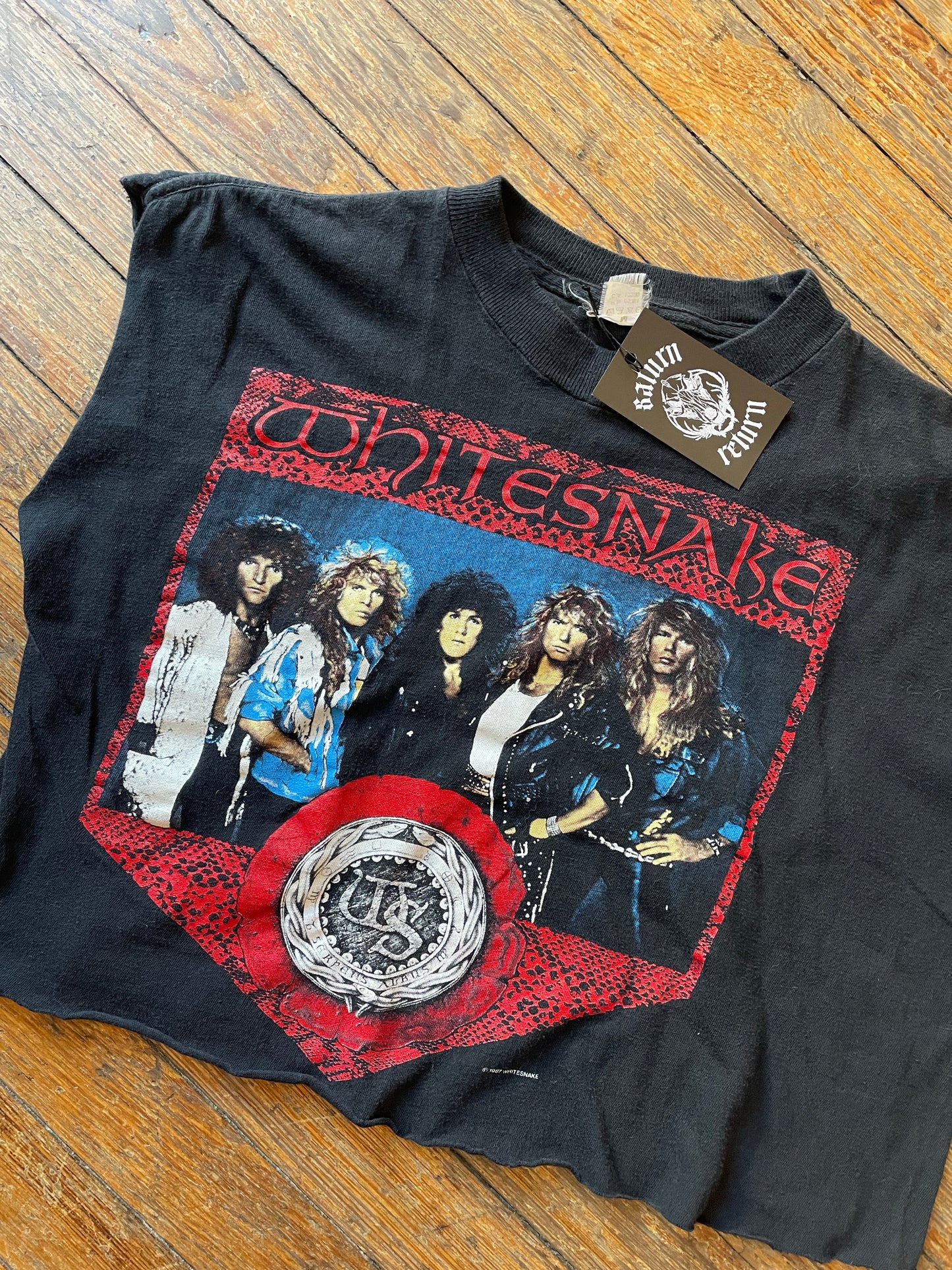 Vintage 1987 Whitesnake Cropped Sleeveless Tour T-Shirt
