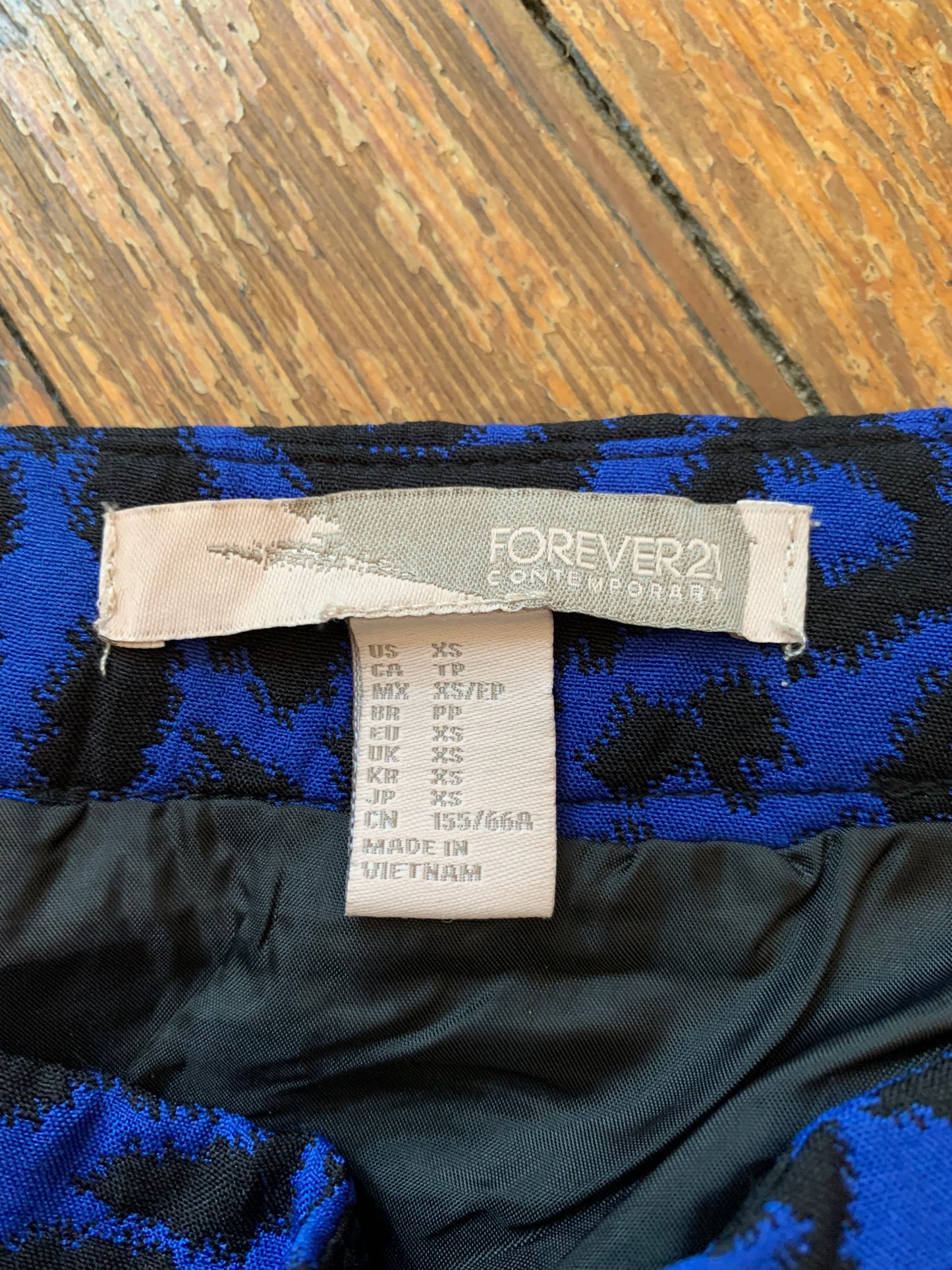Blue & Black Cheetah Print Skater Skirt