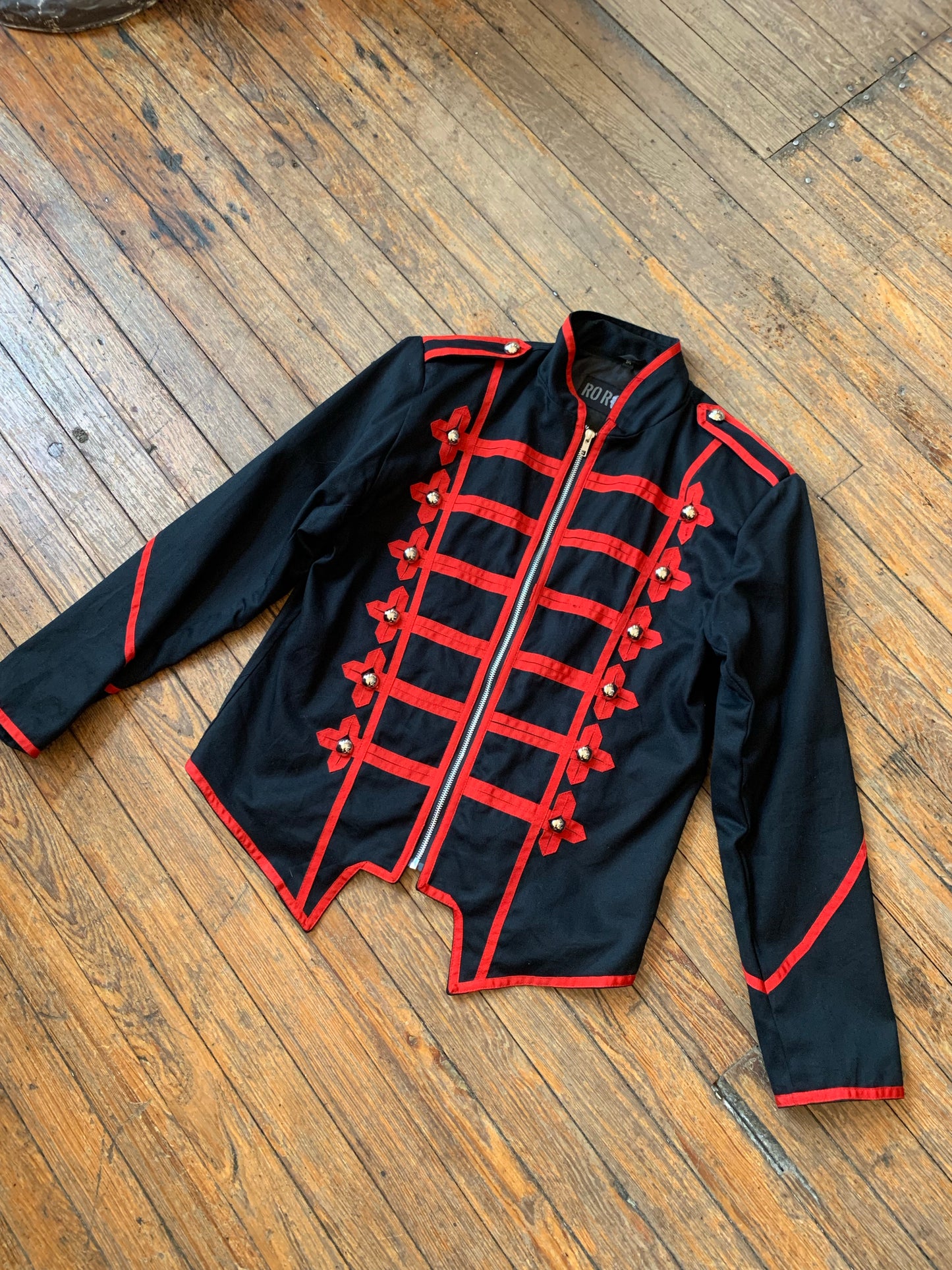 Welcome to the Black Parade Black and Red Military Jacket