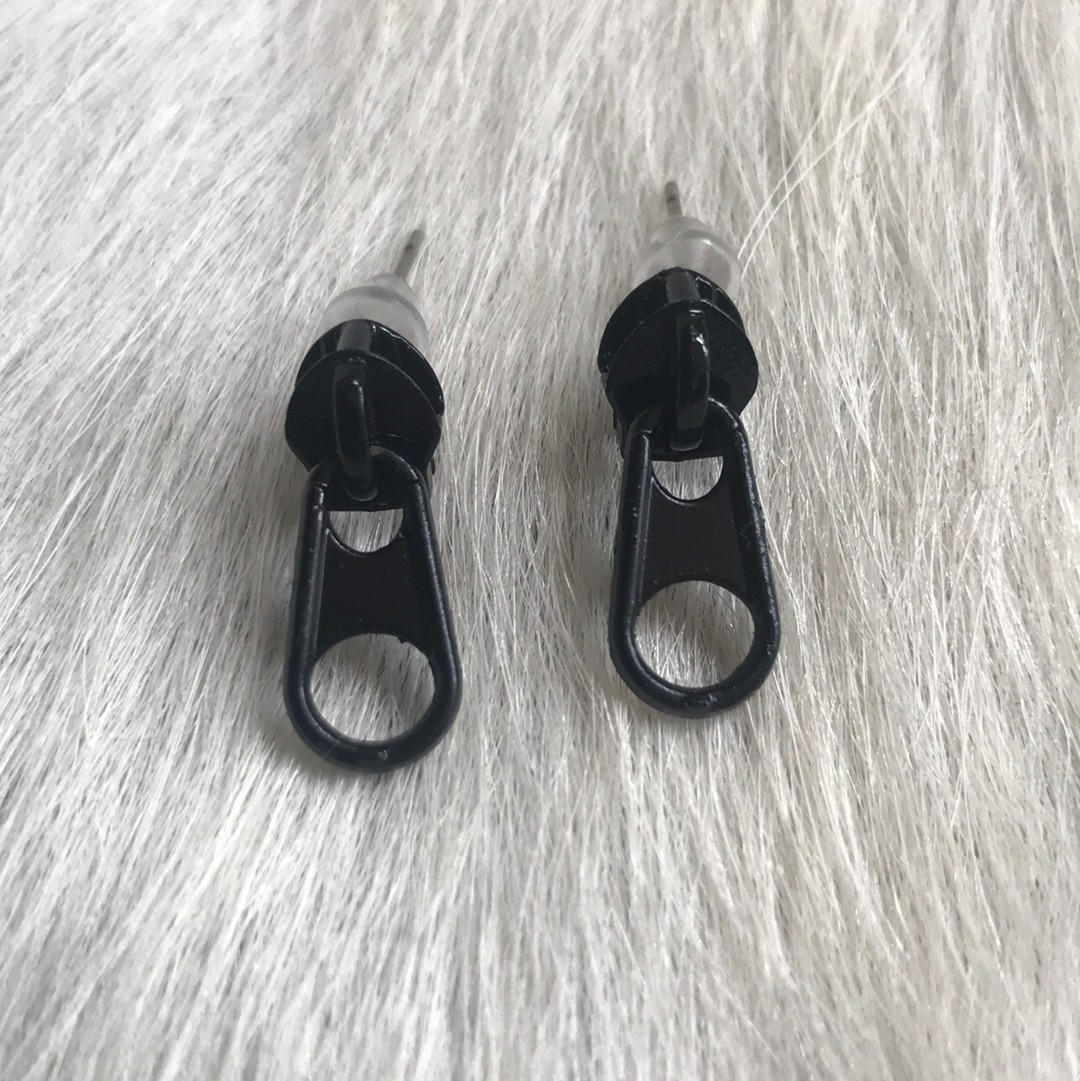 Black Zipper Earrings