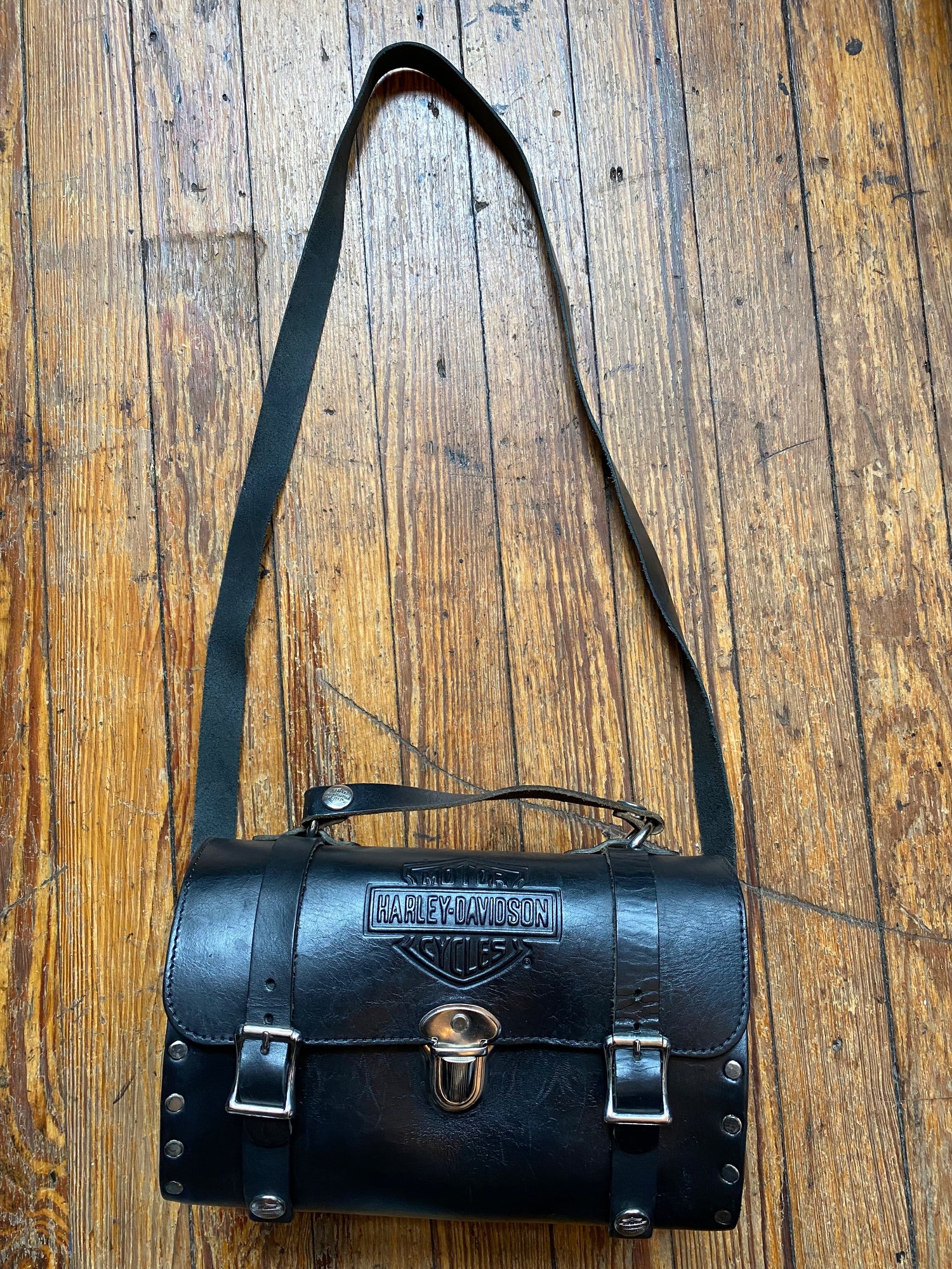 Harley Davidson vintage small leather handbag Brown