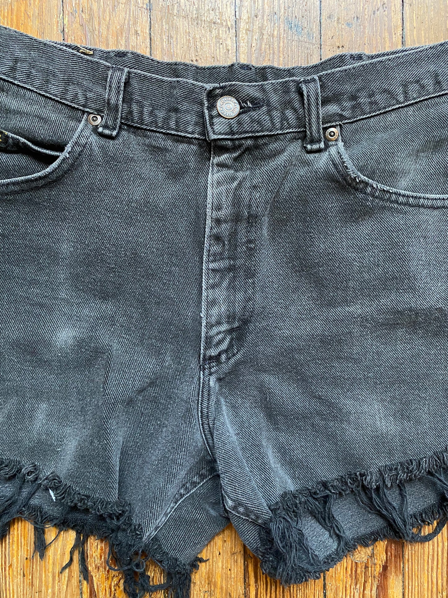 Vintage Lee Faded Black Denim Shorts
