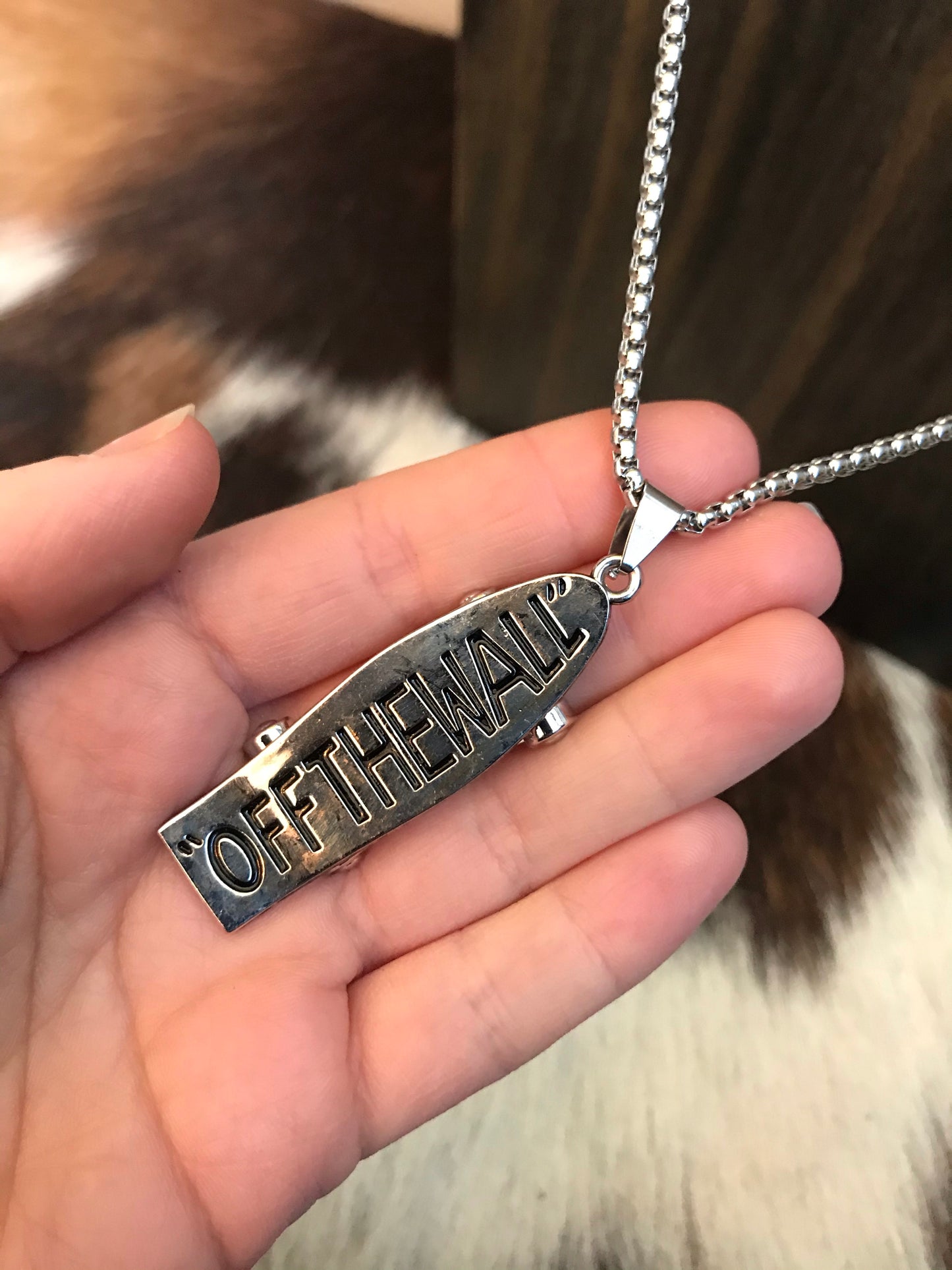 “Off The Wall” Skateboard Pendant Necklace