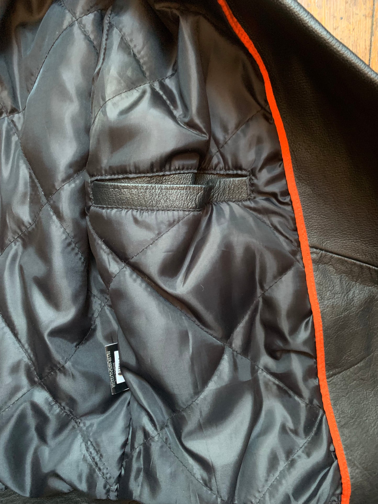 Vintage Interstate Leather Motocycle Jacket w/ Braid Detail