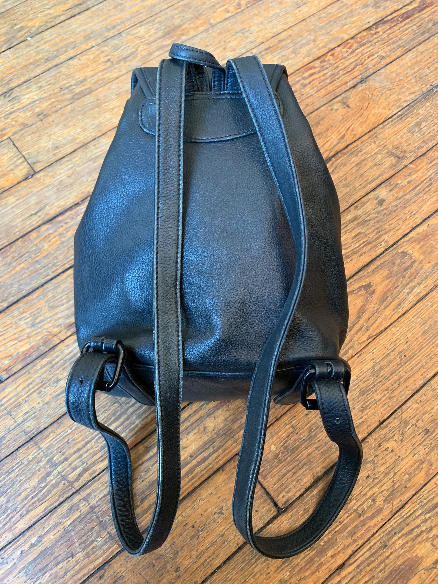 Harley-Davidson Soft Black Leather Drawstring Backpack