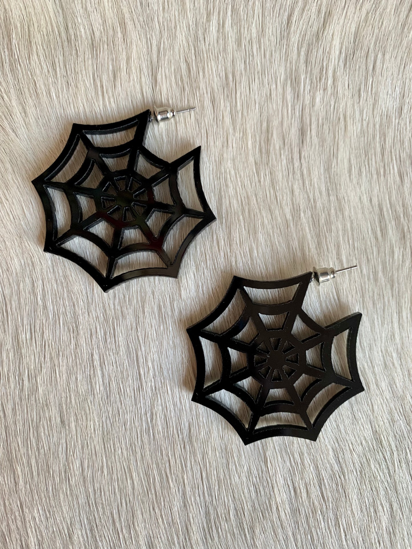 Black Spiderweb Earrings