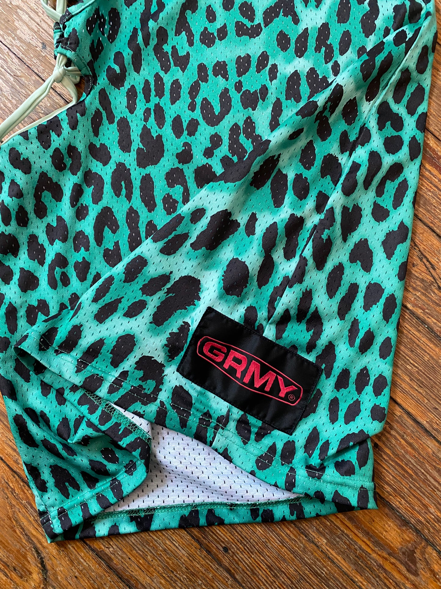 Grimey Green Leopard Print Mini Bodycon Dress With Tie Side Detail