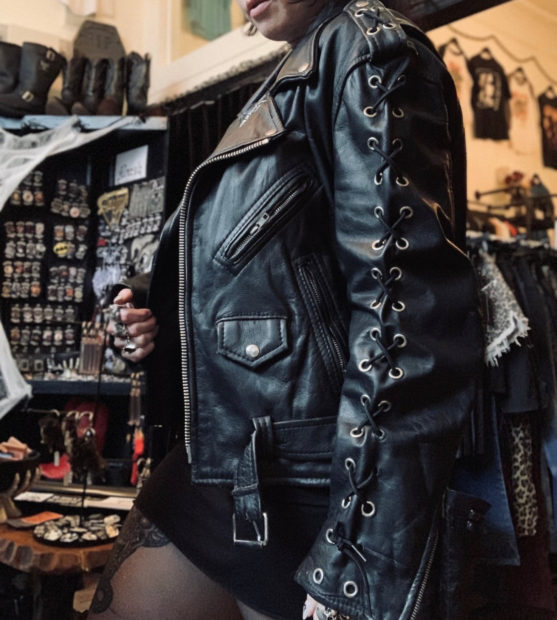 Ultimate Ultra Heavy Metal Corset Lace-Up Motorcycle Jacket