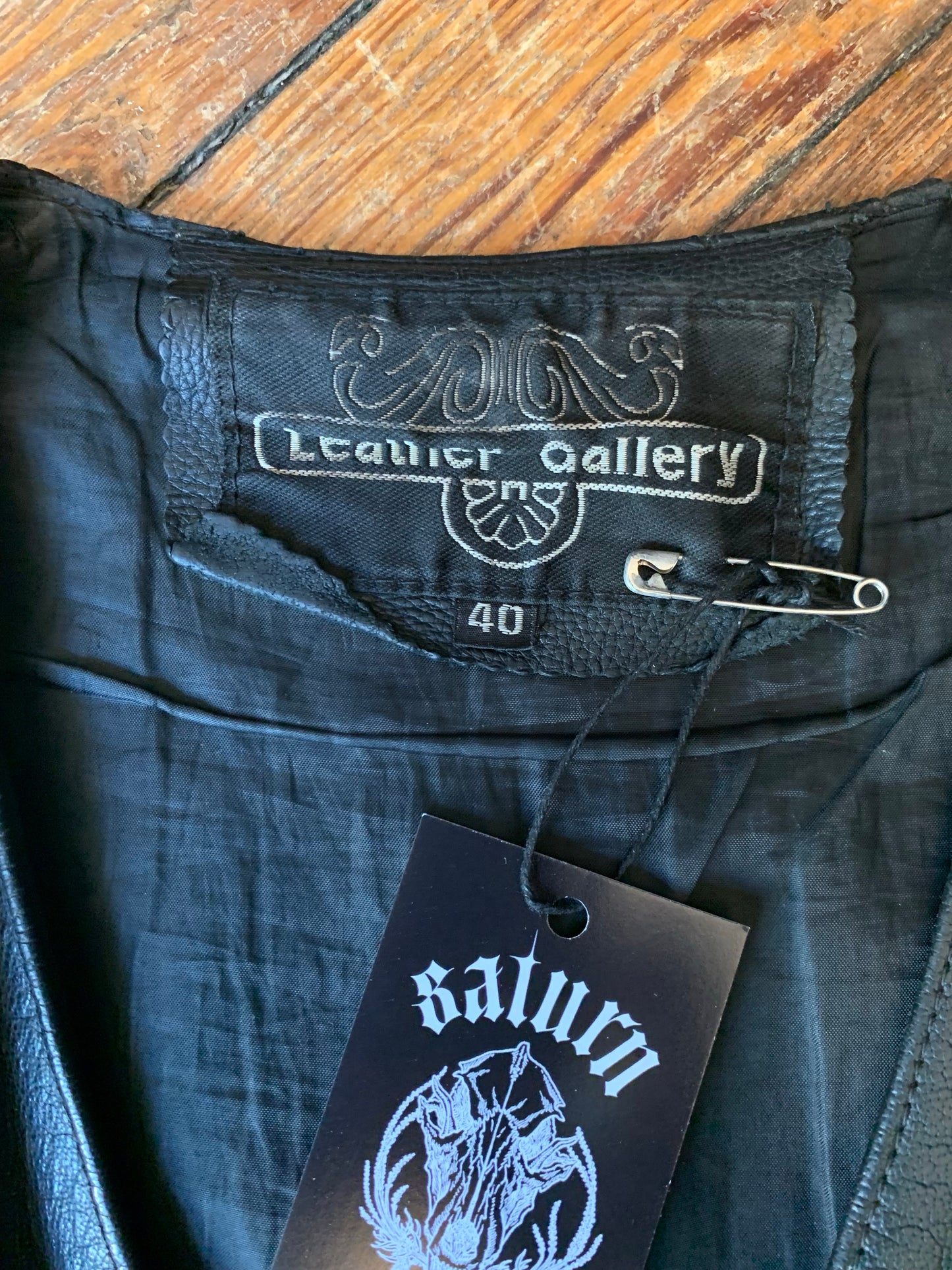 Vintage Leather Gallery Worn In Black Biker Vest