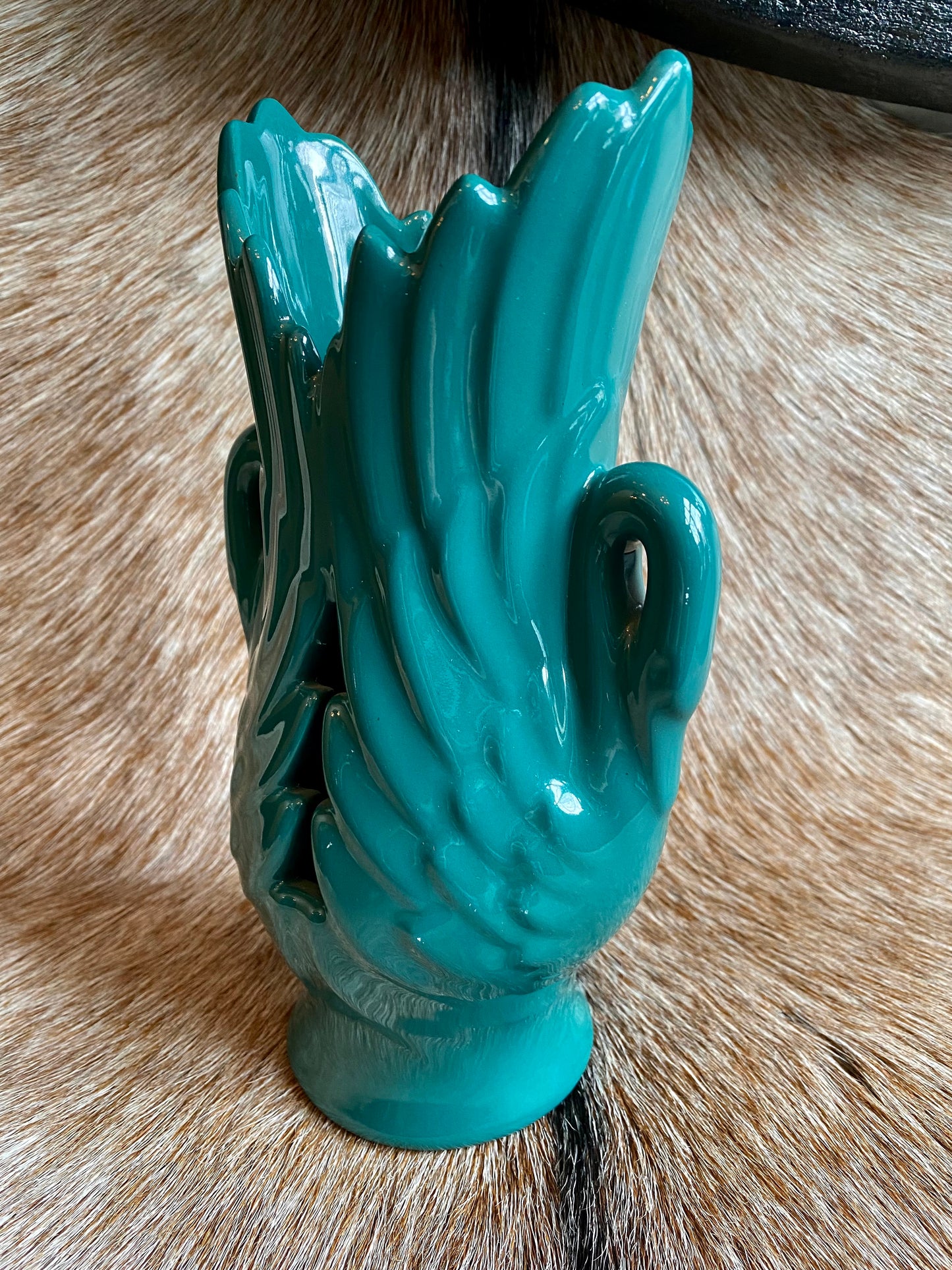 Teal Art Nouveau Vase
