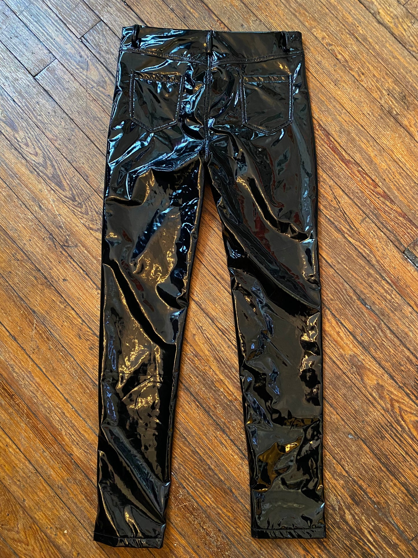 NWT Edikted Black Vinyl Lace-Up Pants