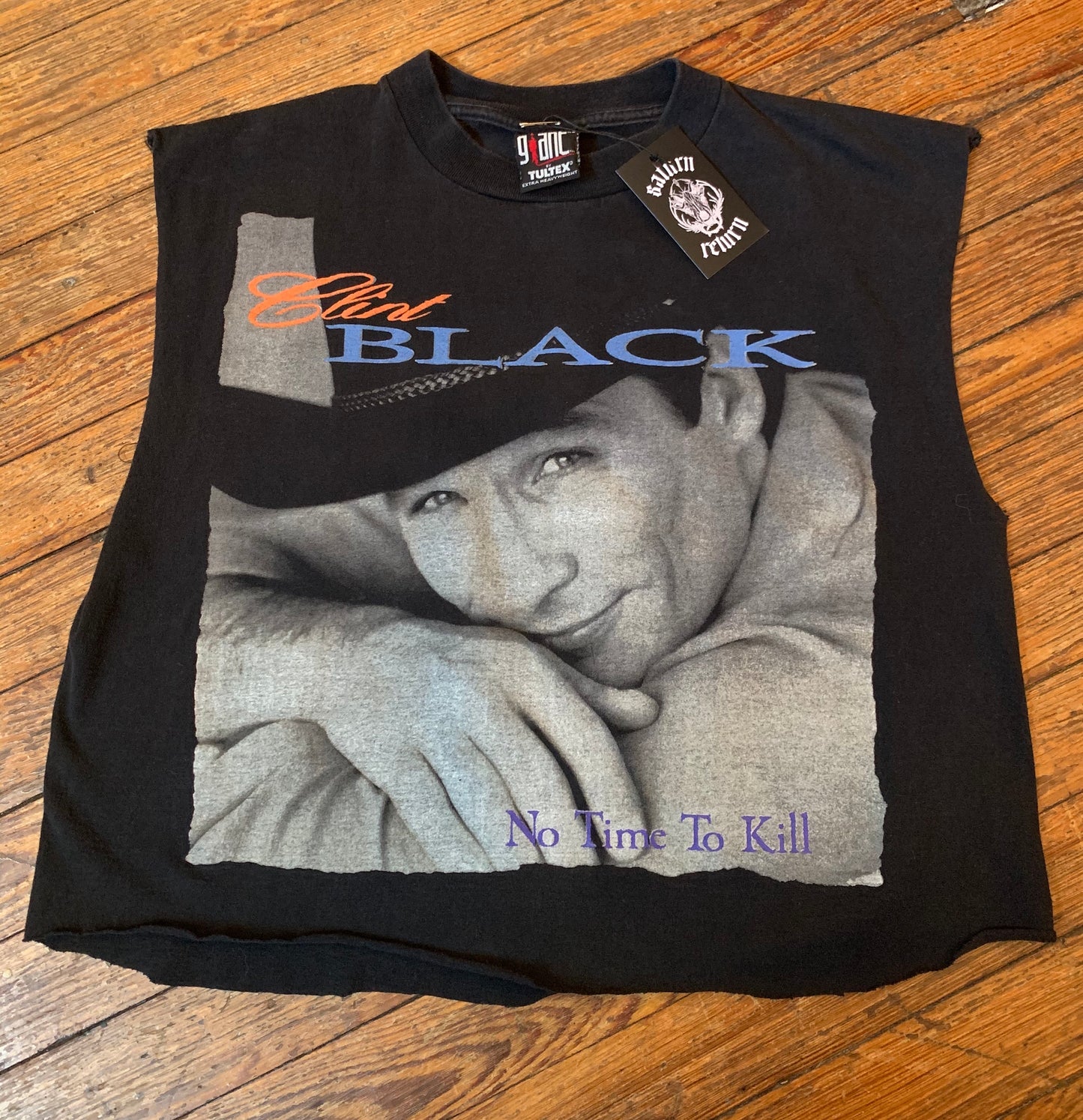 Vintage 90s Clint Black Sleeveless Cropped T-Shirt